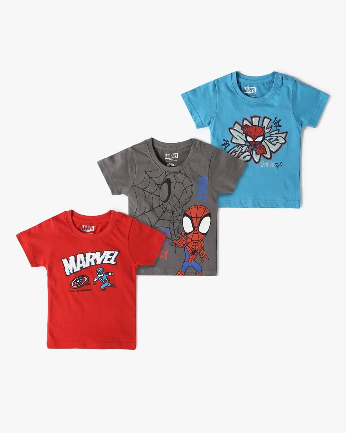 INF FRENDZ | Spiderman Print Tailored Fit Round-Neck T-Shirt|0
