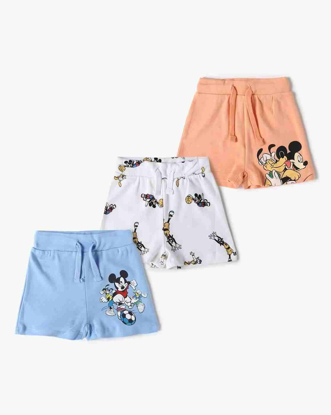 INF FRENDZ | Boys Pack of 3 Mickey Mouse Print Cotton Shorts|0