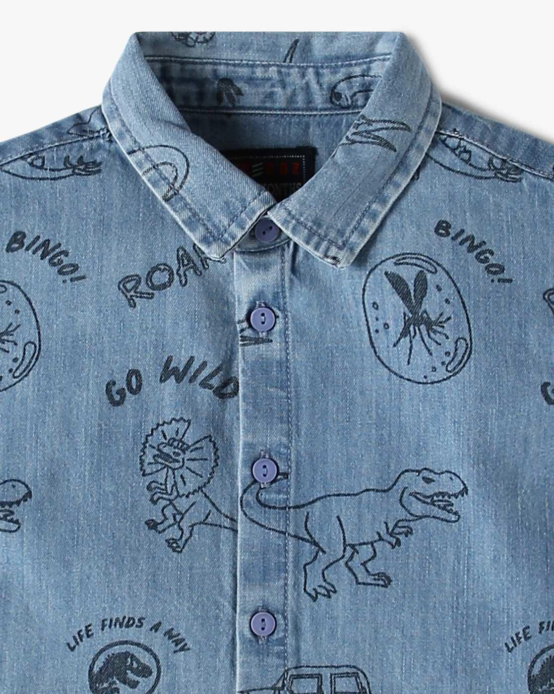 INF FRENDZ | Boys Printed Tailored Fit Shirt|2