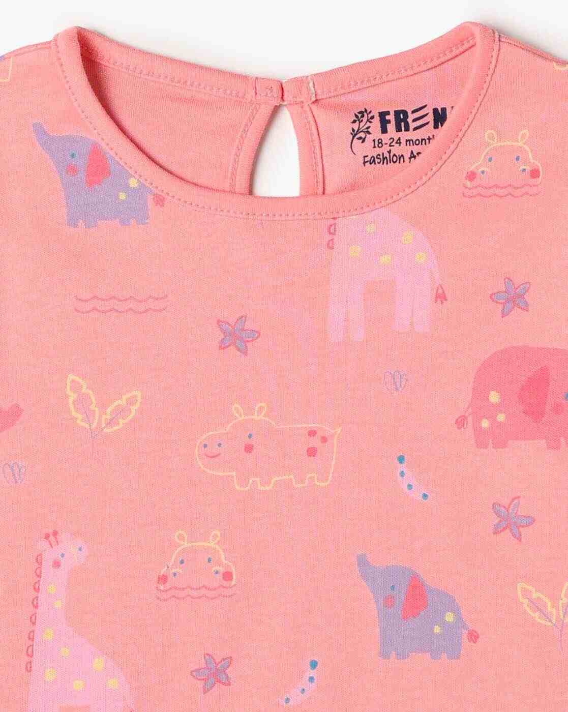 INF FRENDZ | Girls Pack of 3 Printed Round-Neck T-Shirts|5