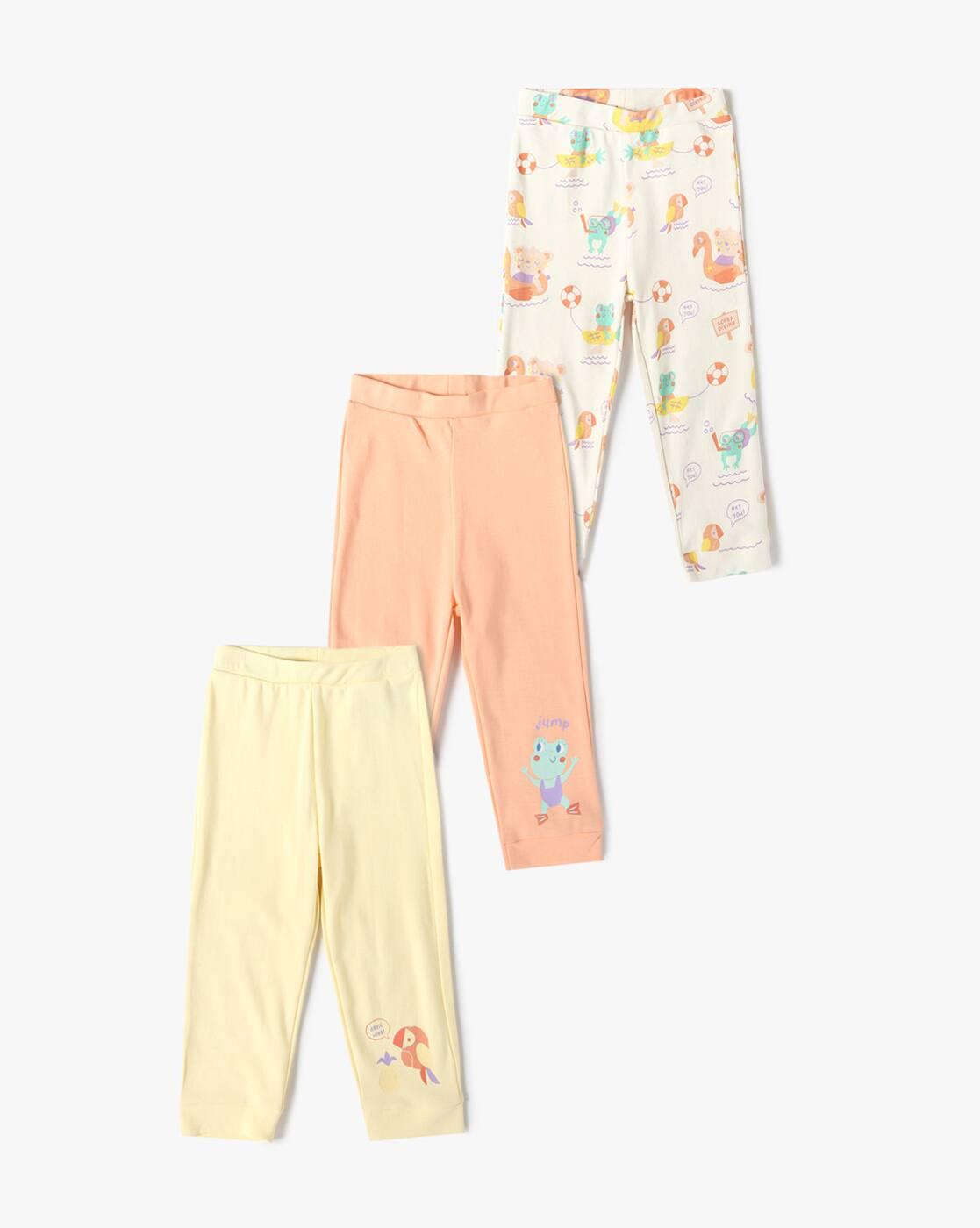 INF FRENDZ | Pack of 3 Printed Cotton Leggings|0