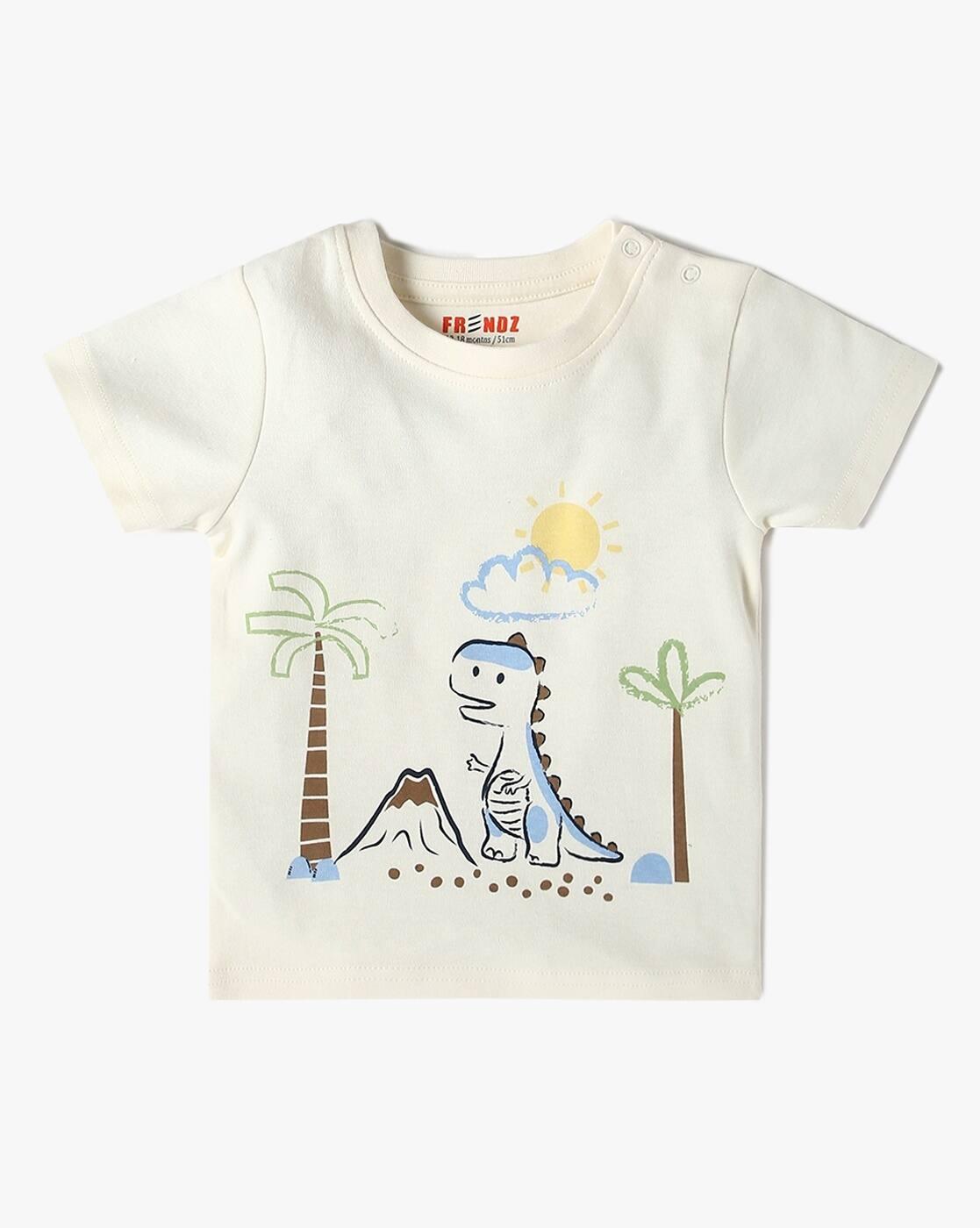 INF FRENDZ | Boys Pack of 3 Printed Tailored Fit Round-Neck T-Shirts|1