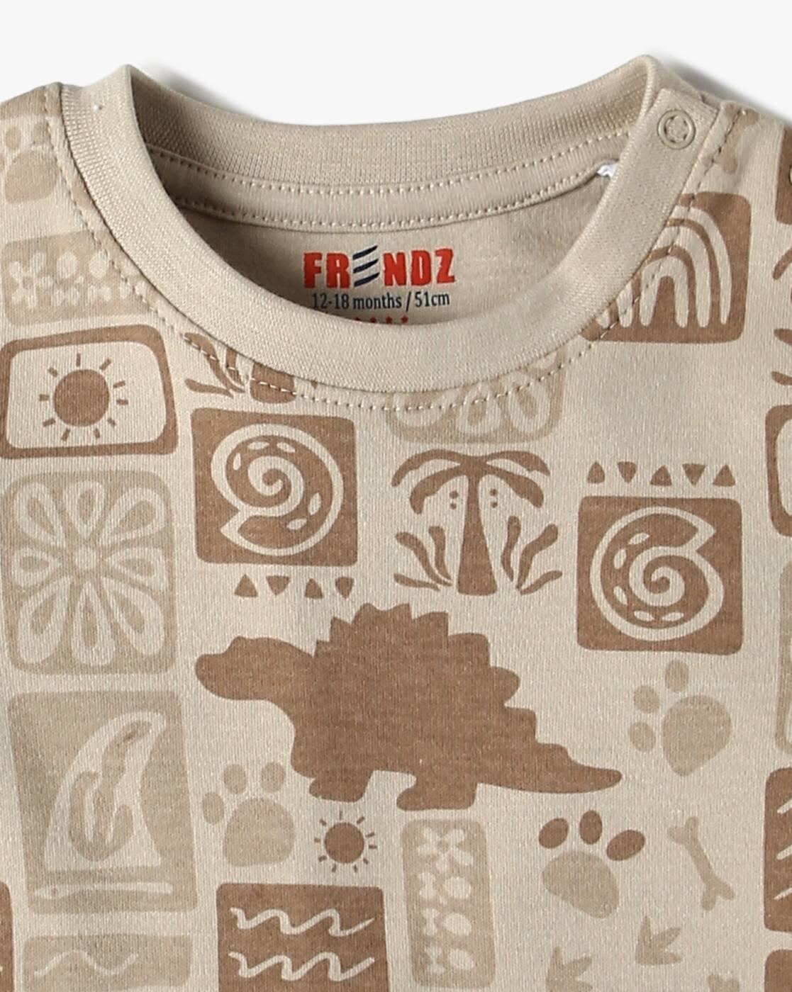 INF FRENDZ | Boys Pack of 3 Printed Tailored Fit Round-Neck T-Shirts|7