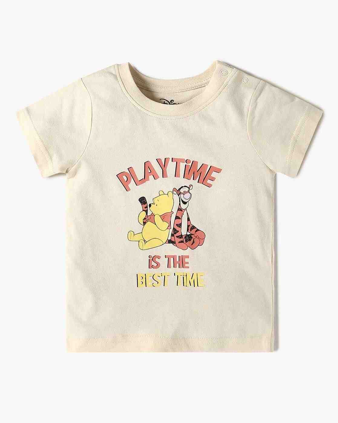 INF FRENDZ | Boys Pack of 3 Winnie-The-Pooh Print Tailored Fit Round-Neck T-Shirts|2