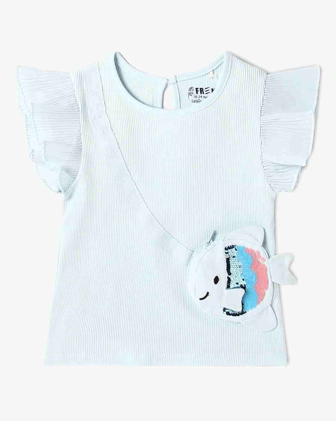 INF FRENDZ | Girls Ribbed Round-Neck T-Shirt|0