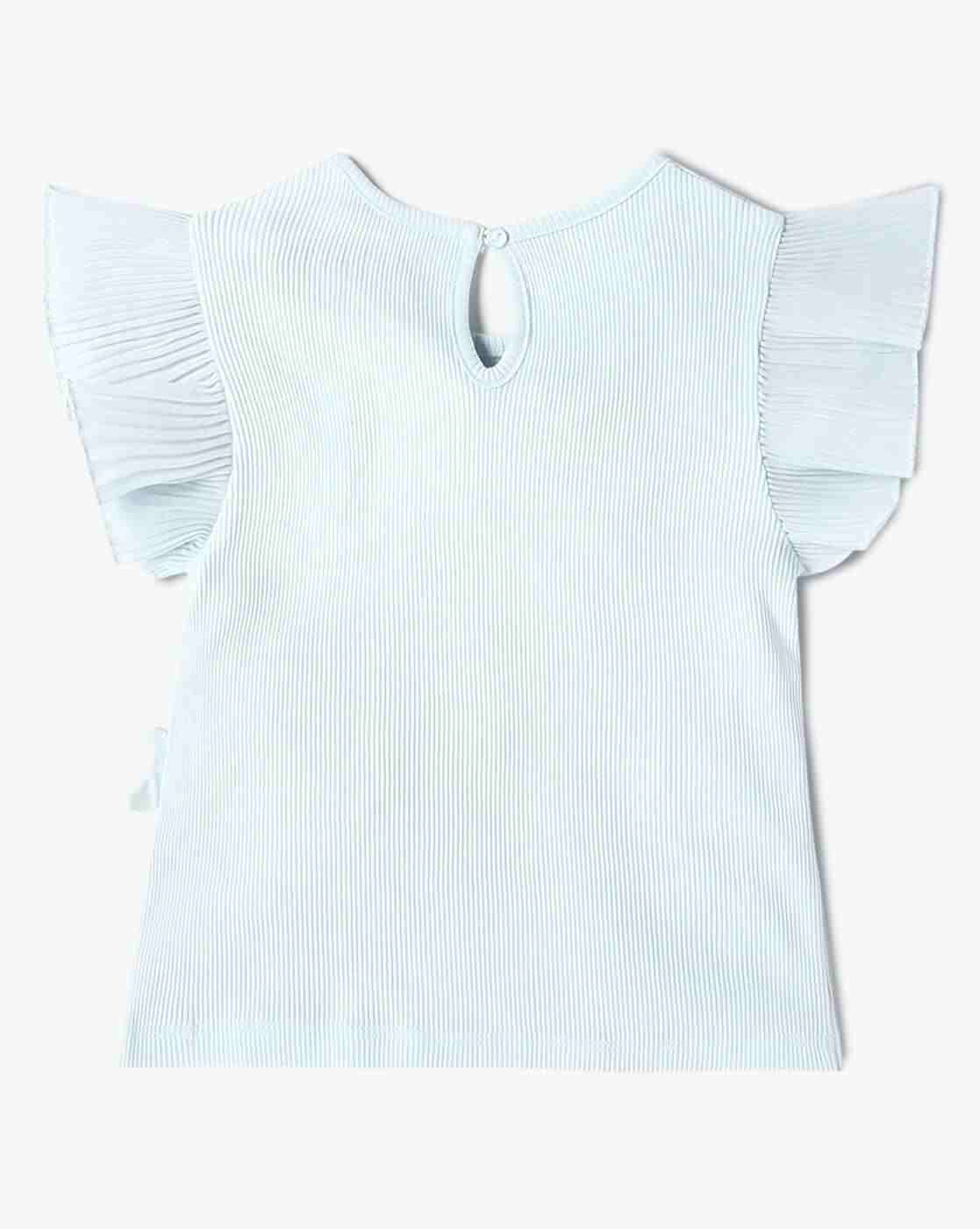 INF FRENDZ | Girls Ribbed Round-Neck T-Shirt|1