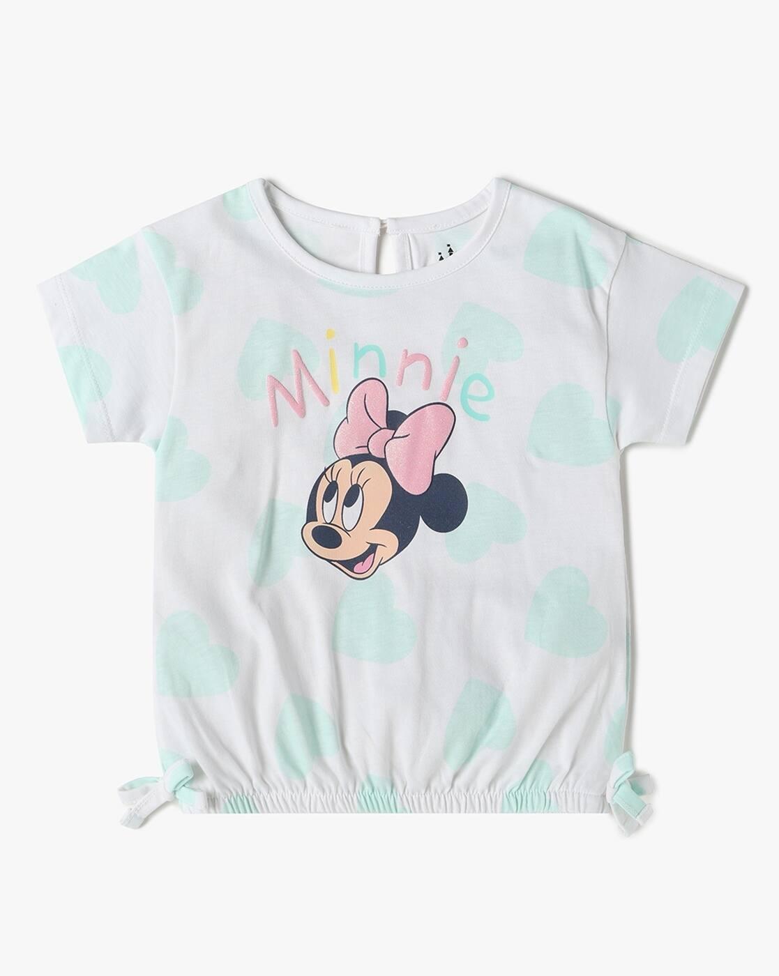 INF FRENDZ | Girls Minnie Print T-Shirt & Shorts Set|1