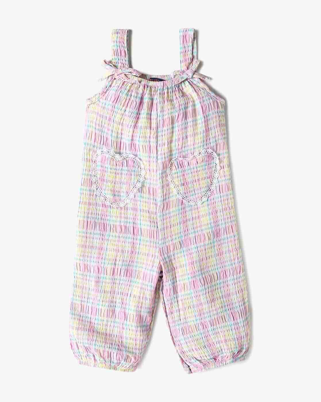 INF FRENDZ | Girls Checked Dungaree with T-Shirt|3