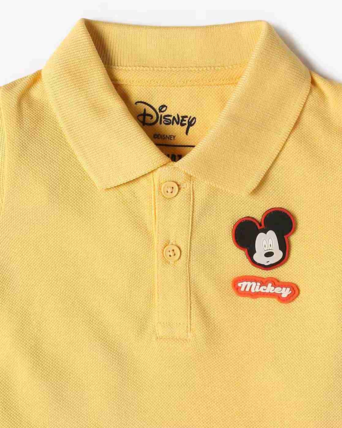 INF FRENDZ | Boys Mickey Mouse Badge Regular Fit Cotton Polo T-Shirt|2