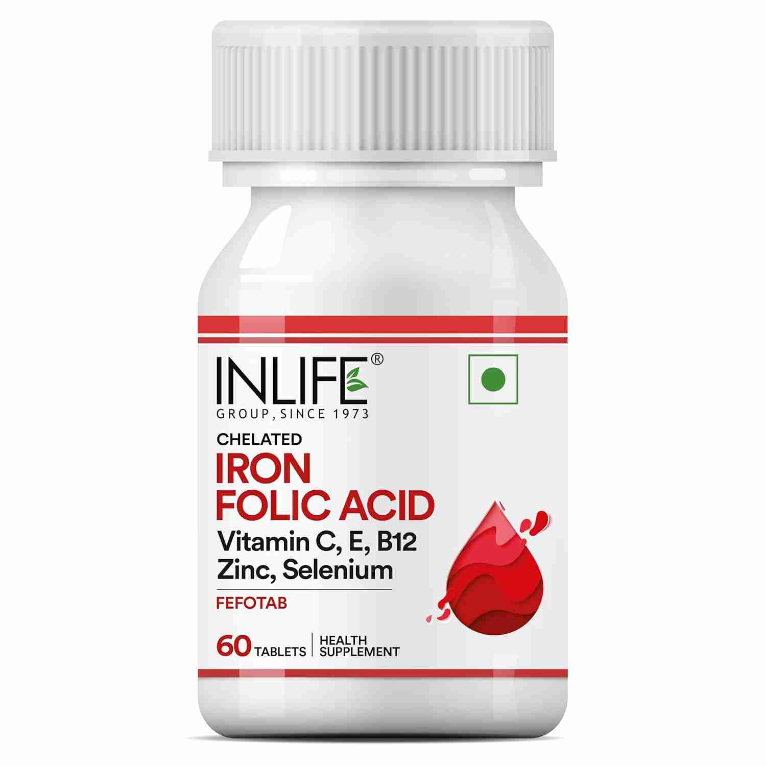 Inlife | Chelated Iron Folic Acid Supplement | 60 Tab