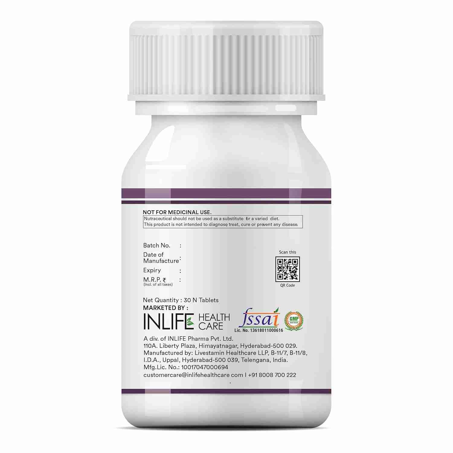 Inlife | Coenzyme Q10 100mg | CoQ10 Ubiquinone Supplement for Energy Management | 30 Chewable Tab