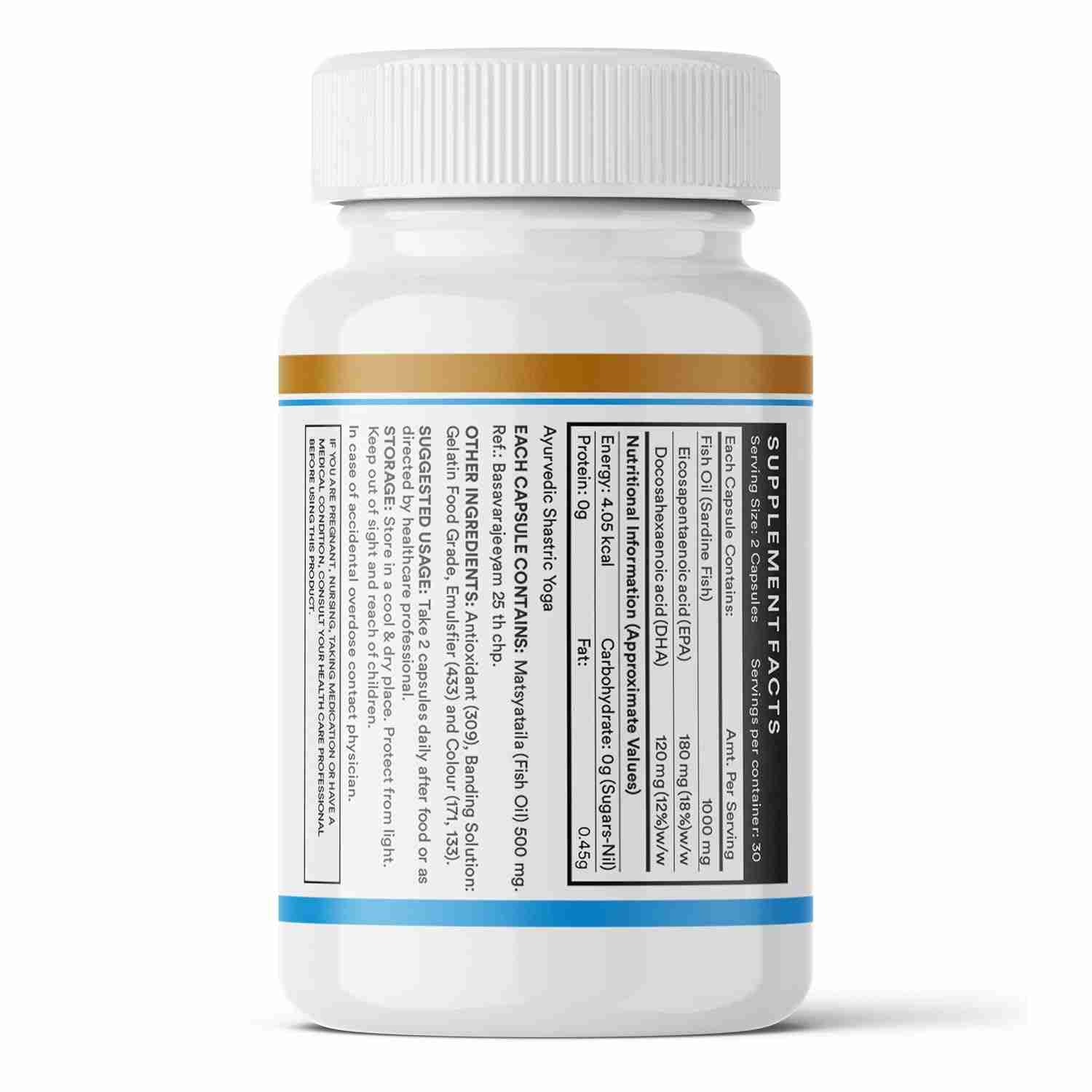 Inlife | Fish Oil Capsules Omega 3 1000mg | 60 Liquid Filled Cap