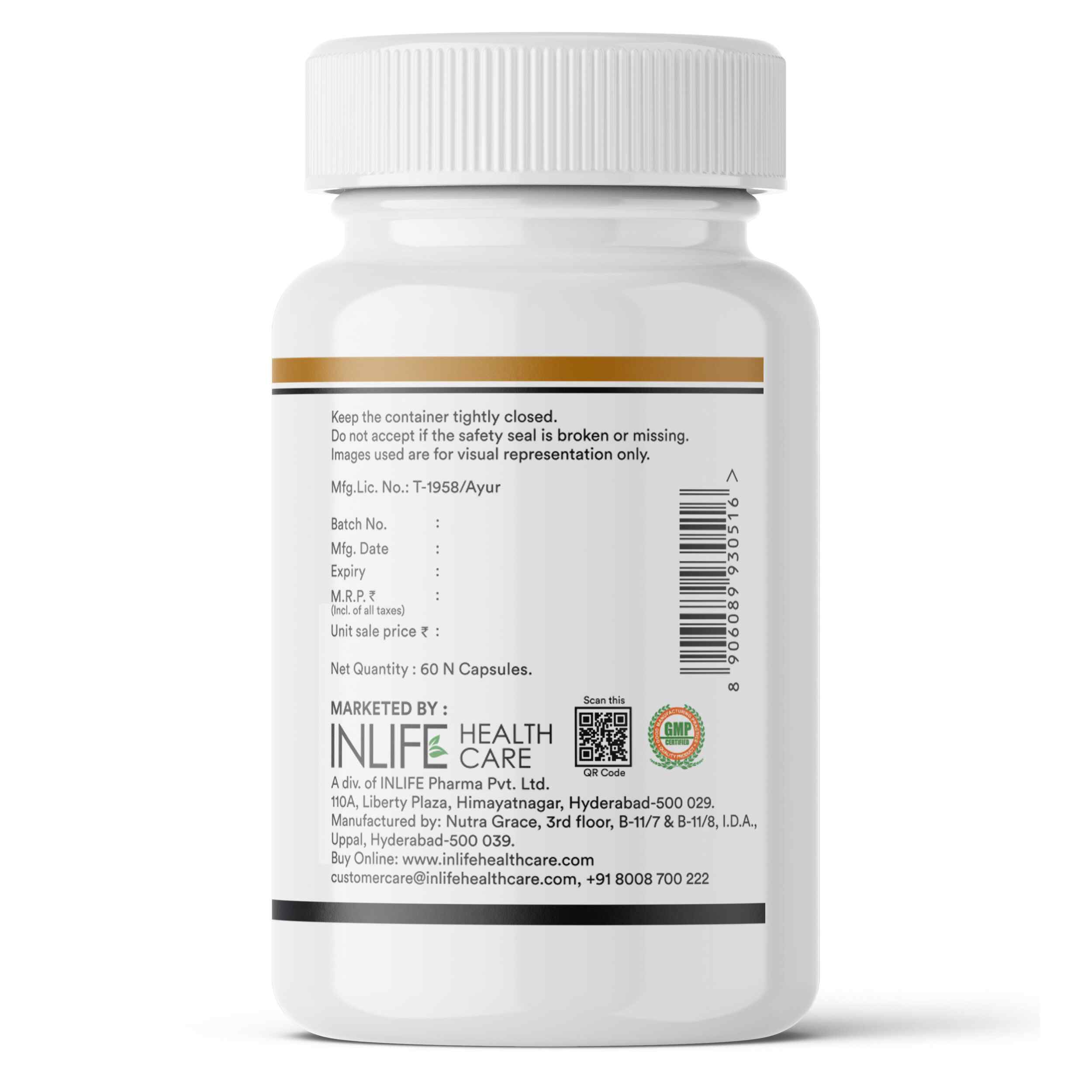 Inlife | Black Seed Oil 500mg | Cold Pressed Kalonji Nigella Sativa | Immunity Skin & Hair Support | 60 Liquid Filled Veg Cap