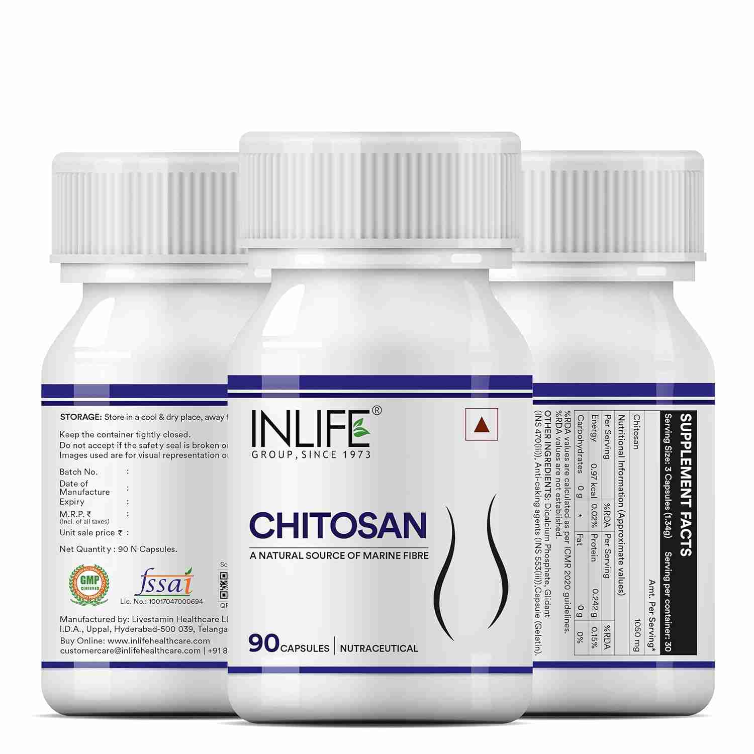 Inlife | Chitosan Supplement 1050 mg, per serving | 90 Cap