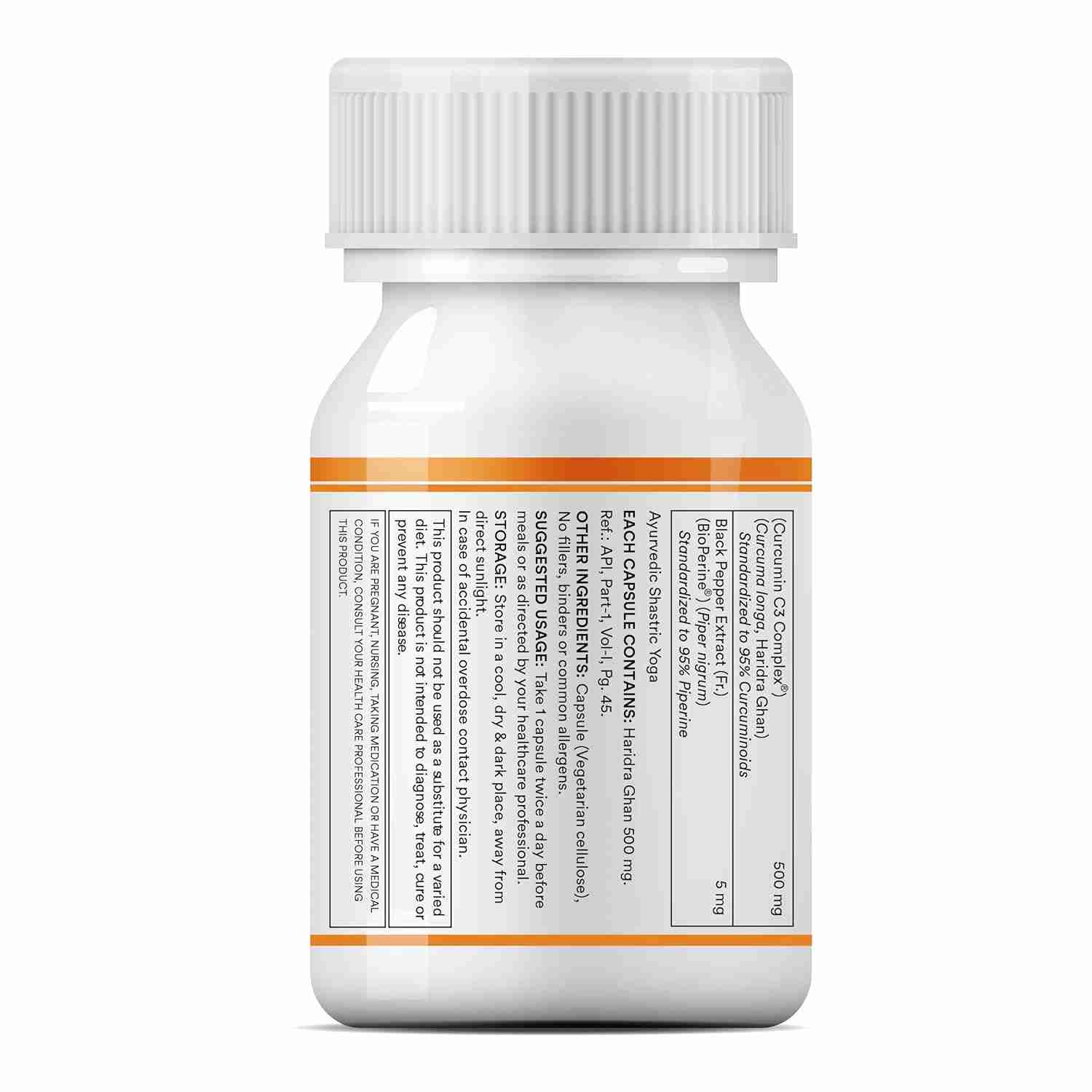 Inlife | Curcumin C3 Complex (95% Curcuminoids) 500 mg Turmeric with BioPerine (Piperine) Extract Supplement 5 mg | 60 Cap