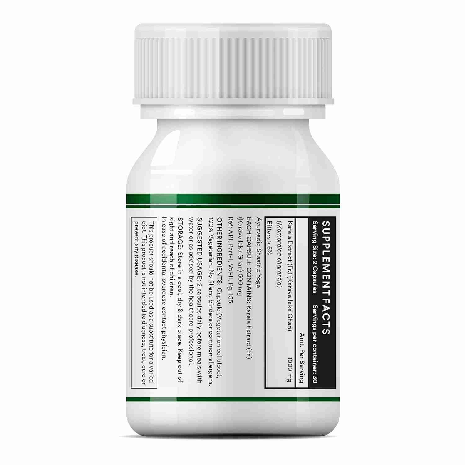 Inlife | Karela Capsules 500mg | Extract | Ayurvedic Herbal Supplement for Sugar Management | 60 Veg Cap