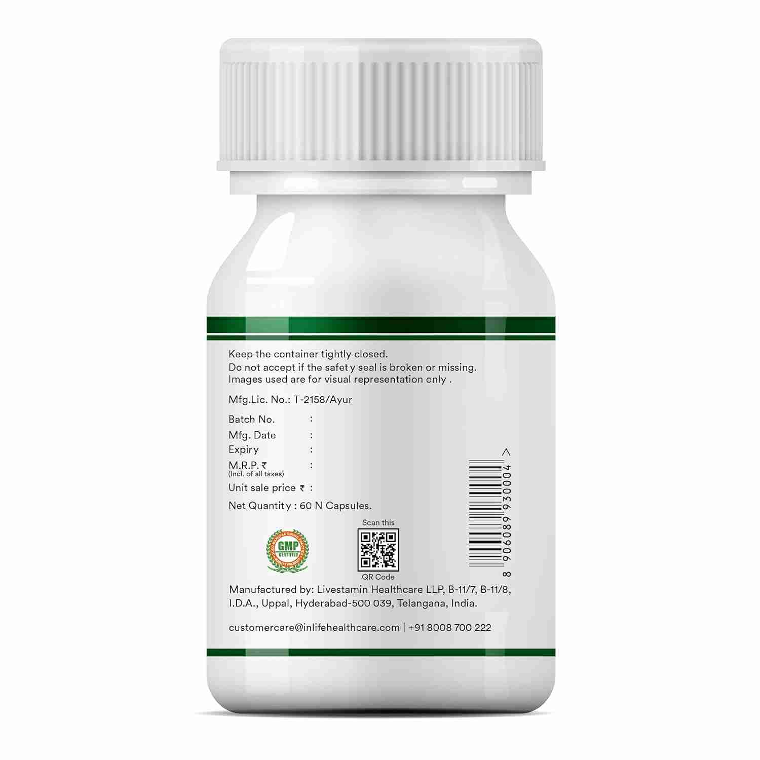Inlife | Karela Capsules 500mg | Extract | Ayurvedic Herbal Supplement for Sugar Management | 60 Veg Cap