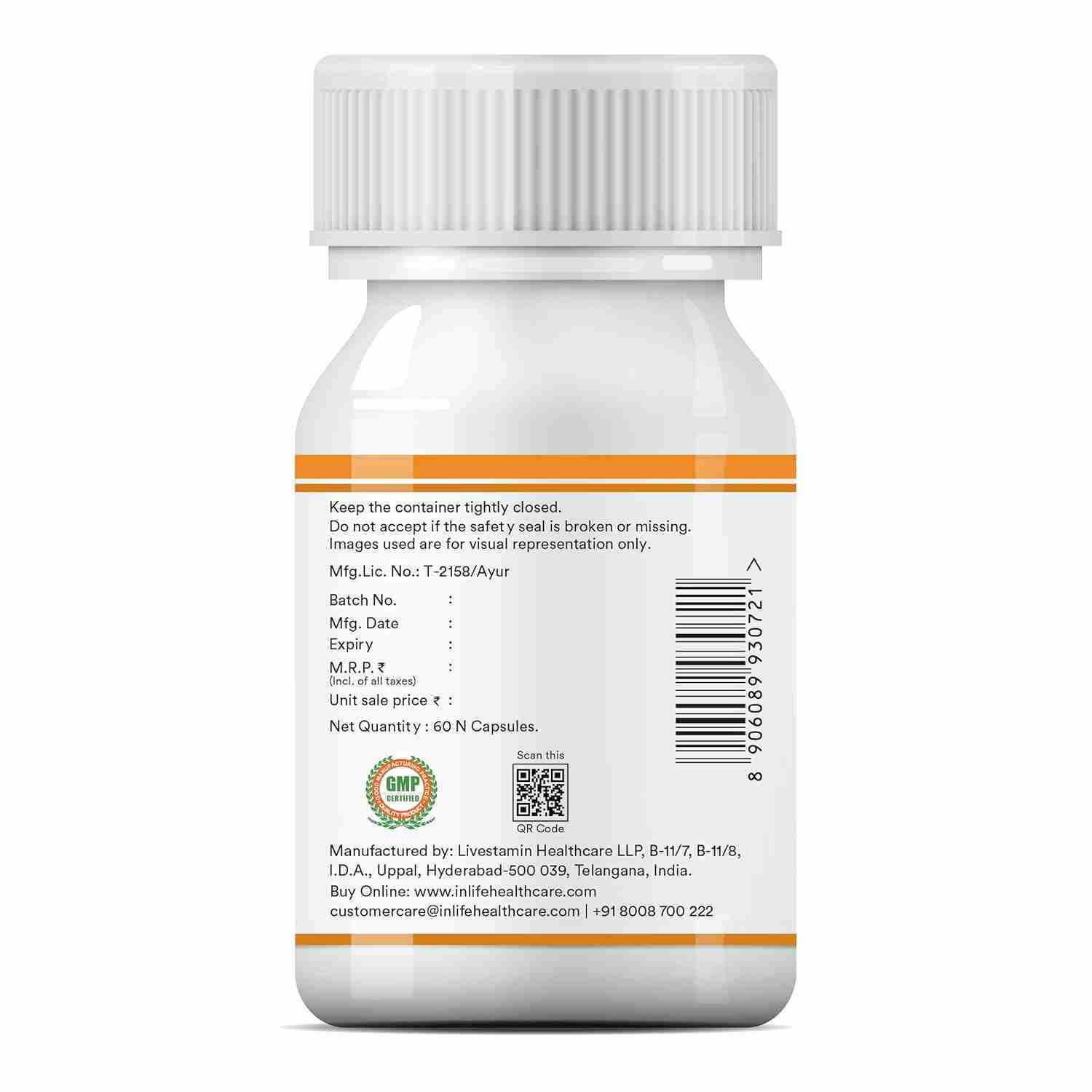 Inlife | Ashwagandha Extract (Withania Somnifera) Supplement | Immunity and General Wellness, 500mg | 60 Veg Cap