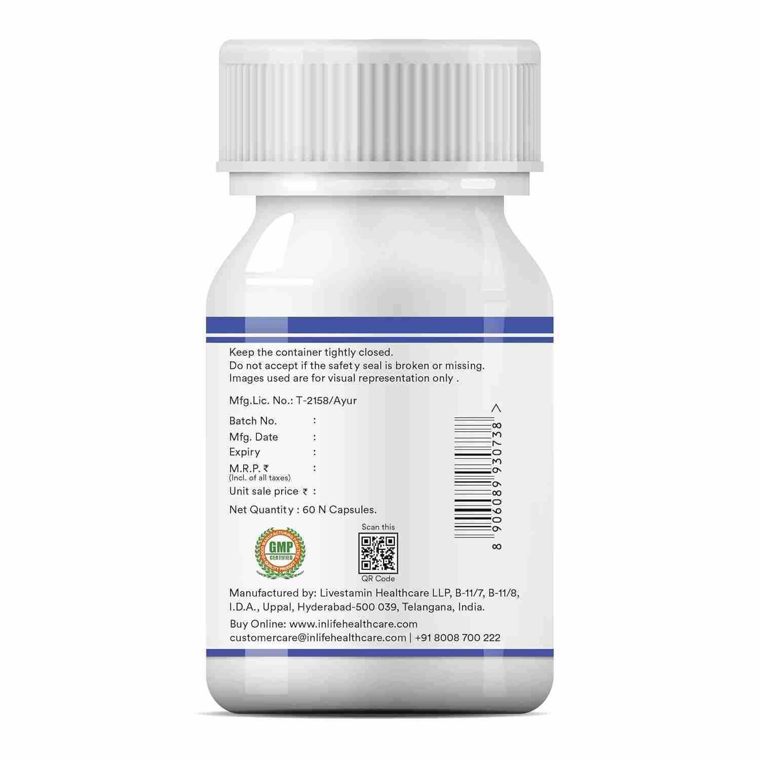 Inlife | Grape Seed Extract (Proanthocyanidins > 95%) Antioxidant, 400 mg | 120 Veg Cap