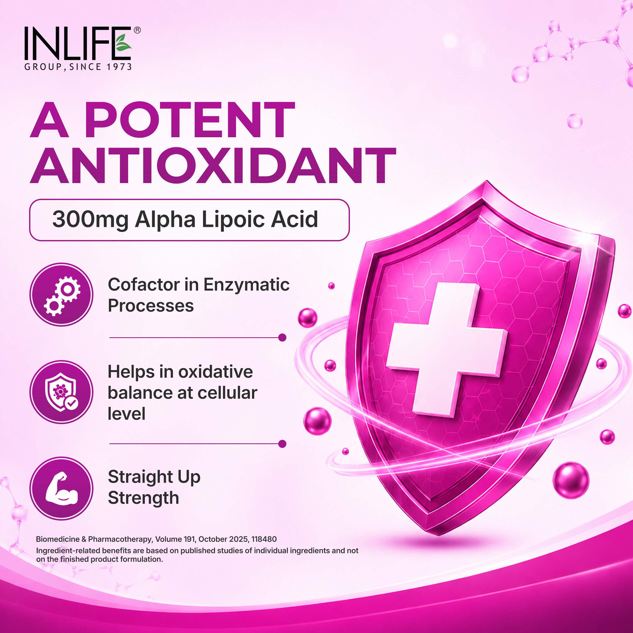 Inlife | Alpha Lipoic Acid ALA 300mg | Universal Antioxidant Supplement | Nerve Health & Energy Support | Men Women | 60 Veg Cap
