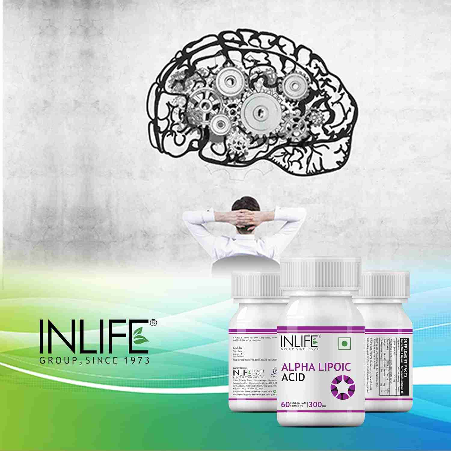 Inlife | Alpha Lipoic Acid 300mg | ALA Supplement | 60 Veg Cap (Pack of 1, 60)