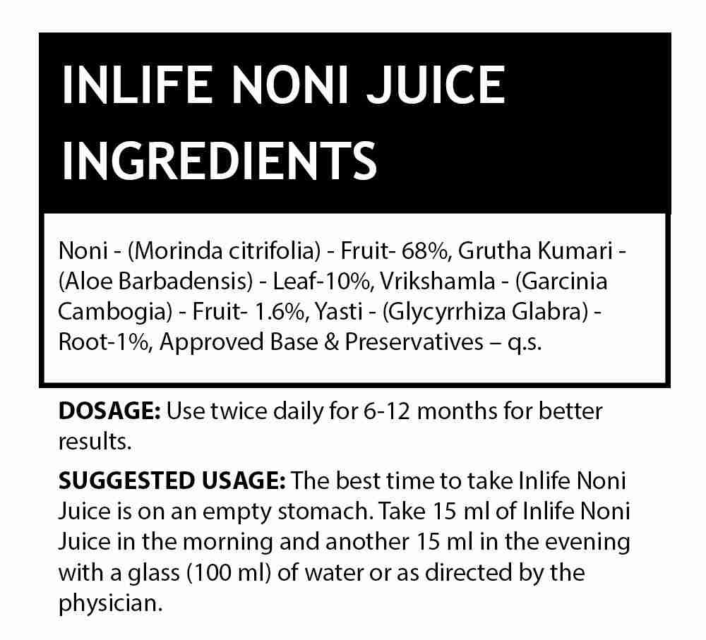 Inlife | Noni Gold Fruit Juice Concentrate plus Garcinia & Aloe Vera Liquid Drink, Family Pack | 1 Litre