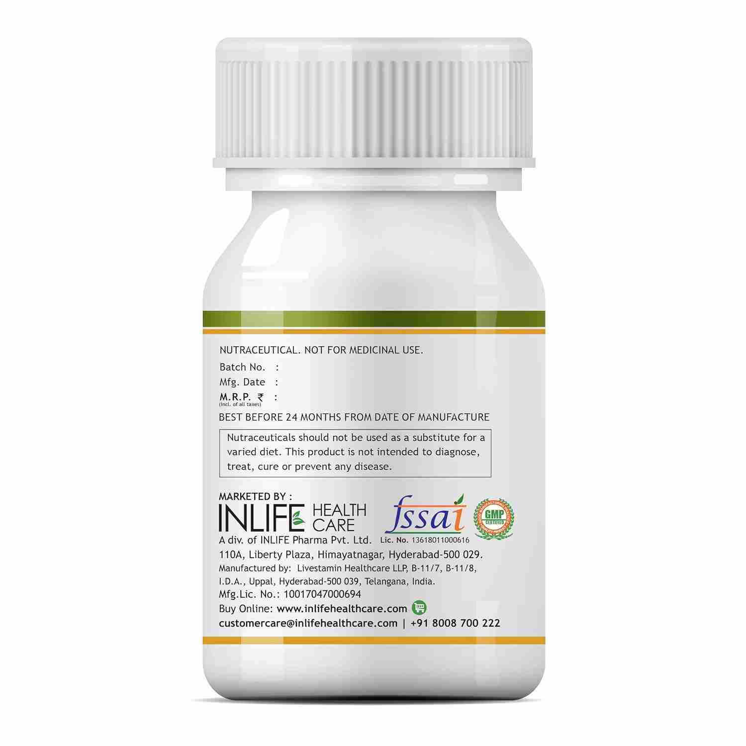 Inlife | Ginkgo Biloba Extract Capsules 120mg | Herbal Supplement | Memory Support | 60 Veg Cap