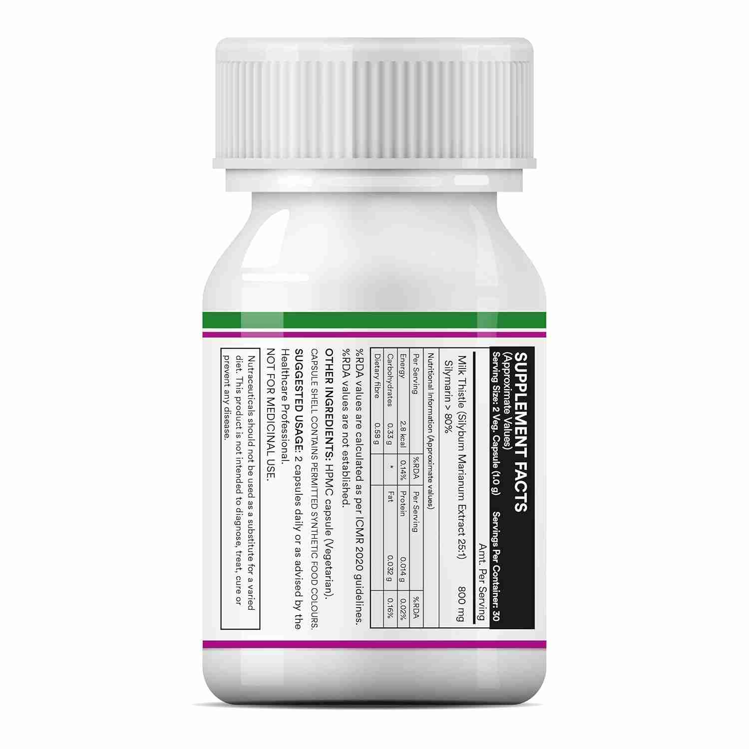 Inlife | Milk Thistle Extract 800mg | 80% Silymarin Liver Support Supplement | 60 Veg Cap