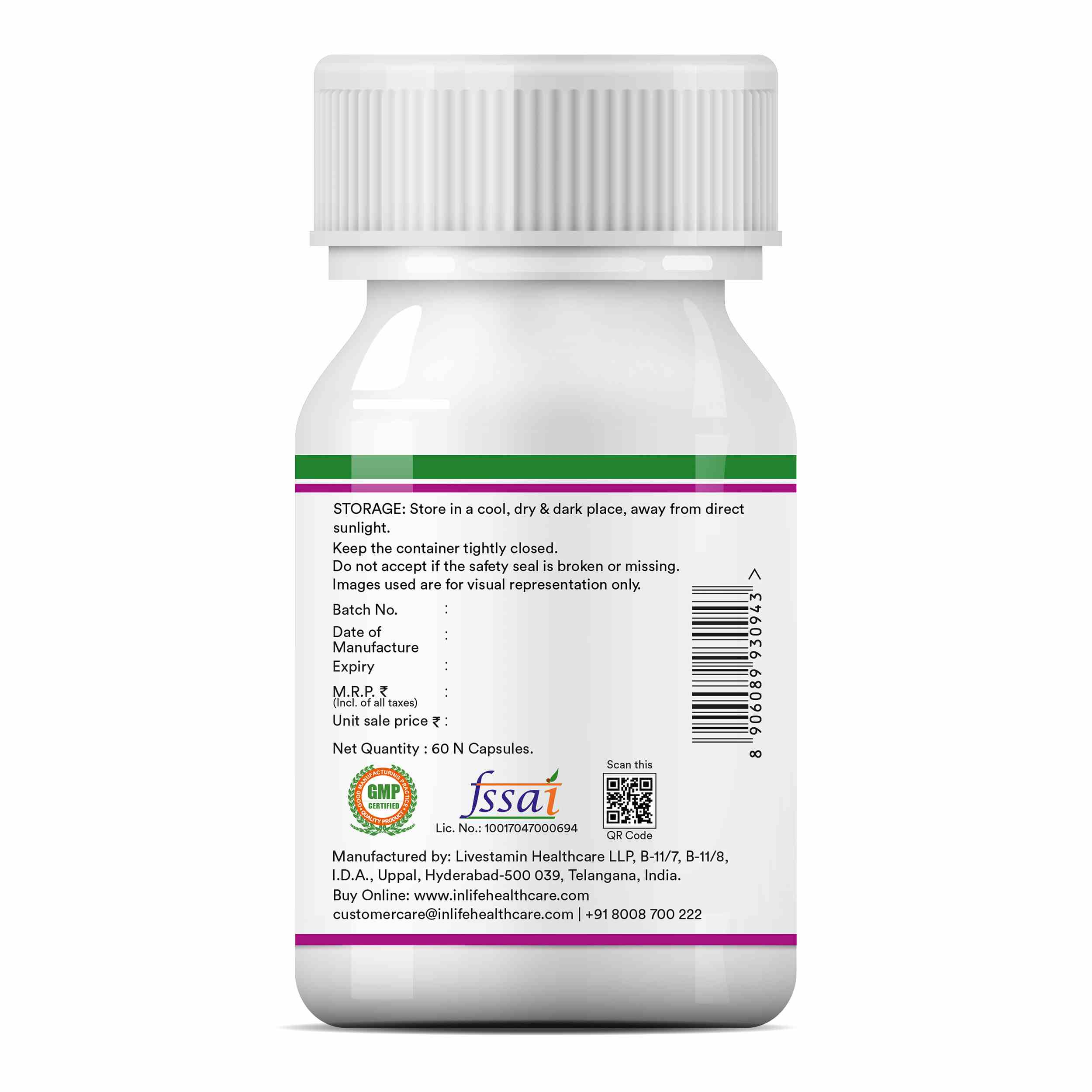 Inlife | Milk Thistle 800mg Silymarin | Silybum Marianum Extract 25:1 | Liver Health & Detox Function | Men Women | 60 Veg Cap