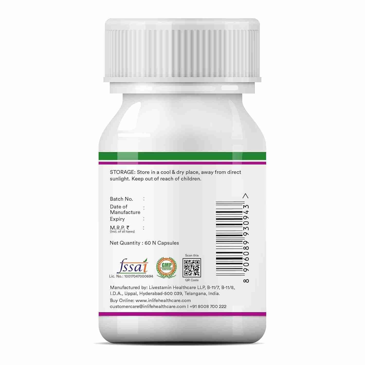 Inlife | Milk Thistle Extract 800mg | 80% Silymarin Liver Support Supplement | 60 Veg Cap