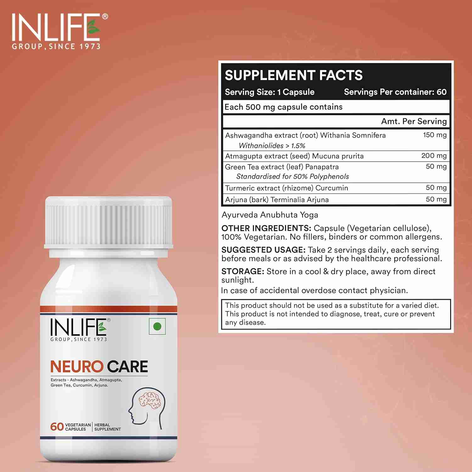 Inlife | Neuro Nerve Care Health Supplement | 60 Veg Cap