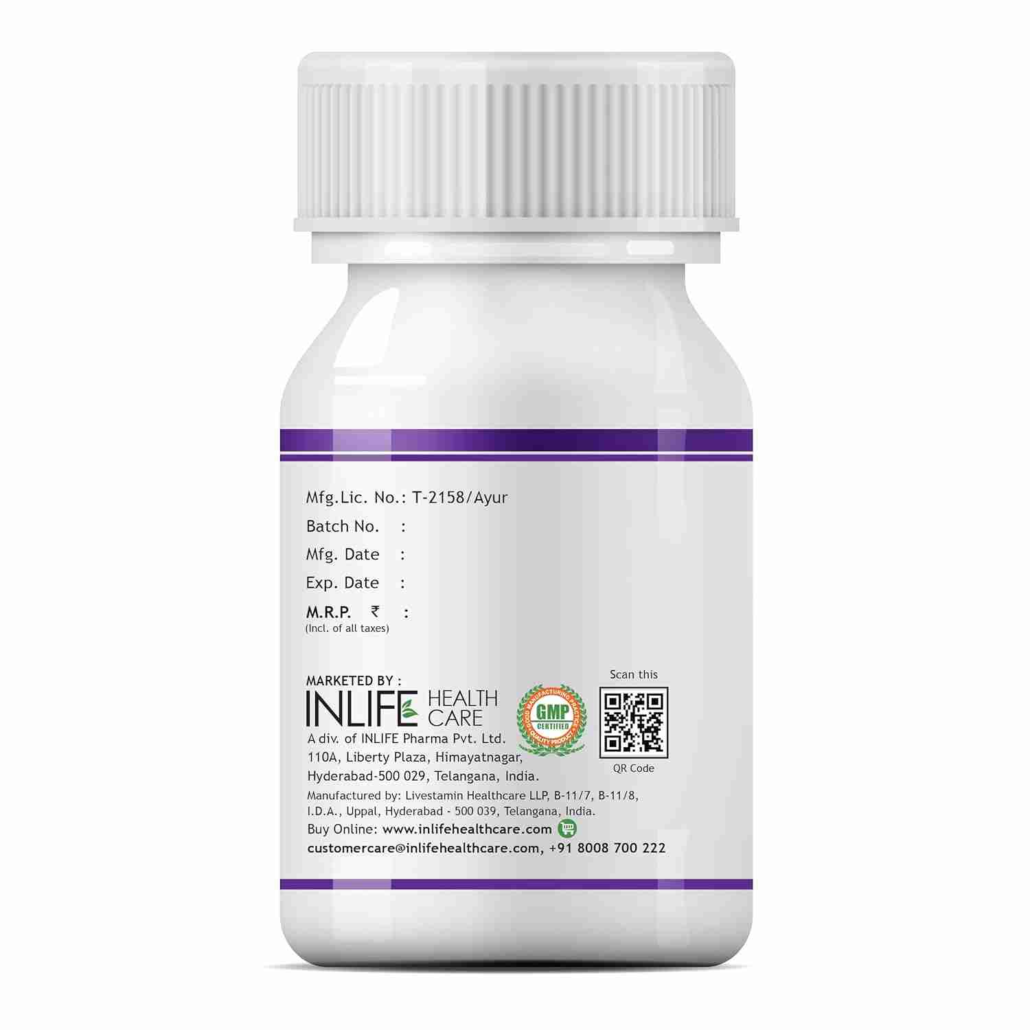 Inlife | Licorice Root Extract (Yastimadhu) Standardized to 20% Glycyrrhizinic Acid Supplement, 500 mg | 60 Veg Cap