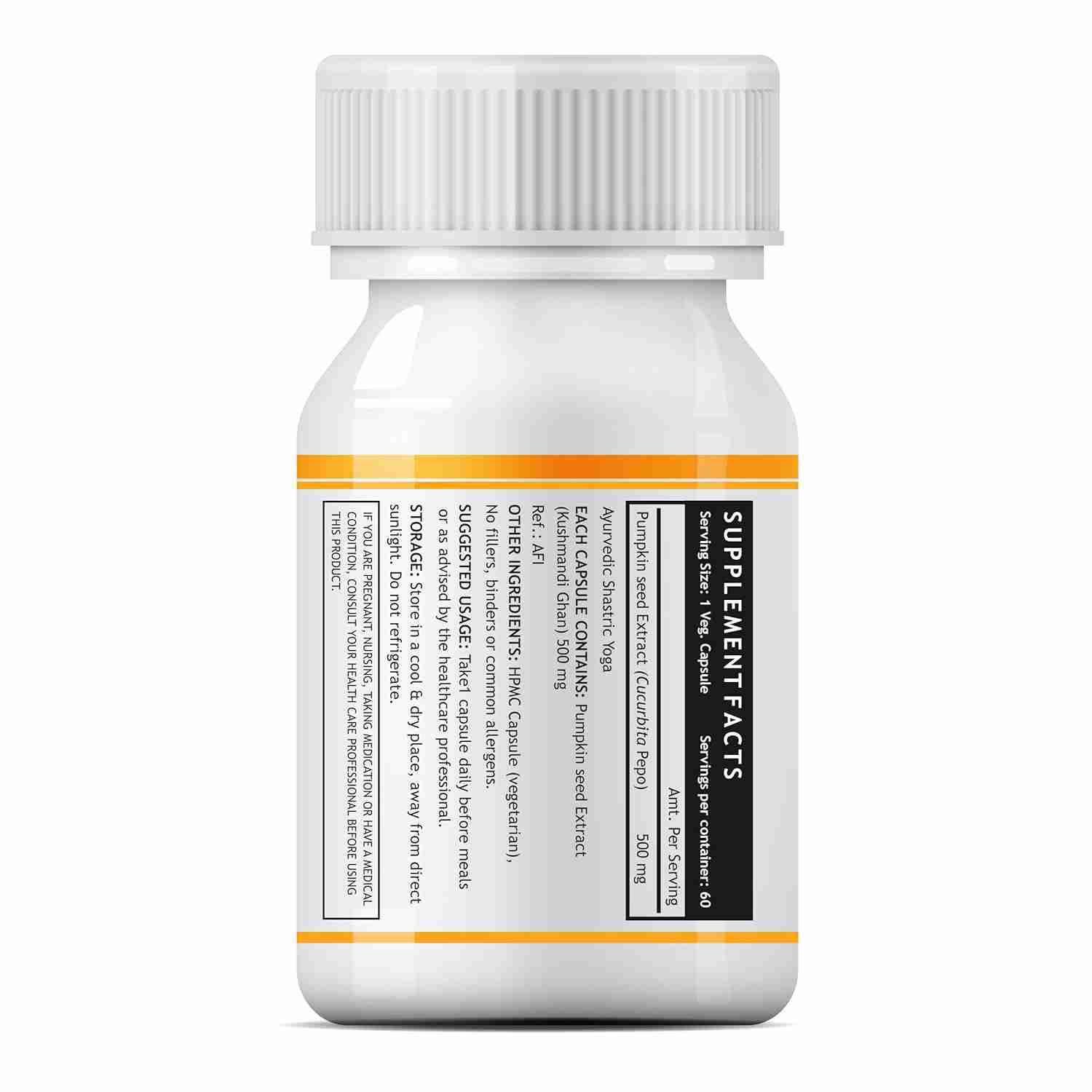 Inlife | Pumpkin Seed Extract Supplement, 500 mg | 60 Veg Cap