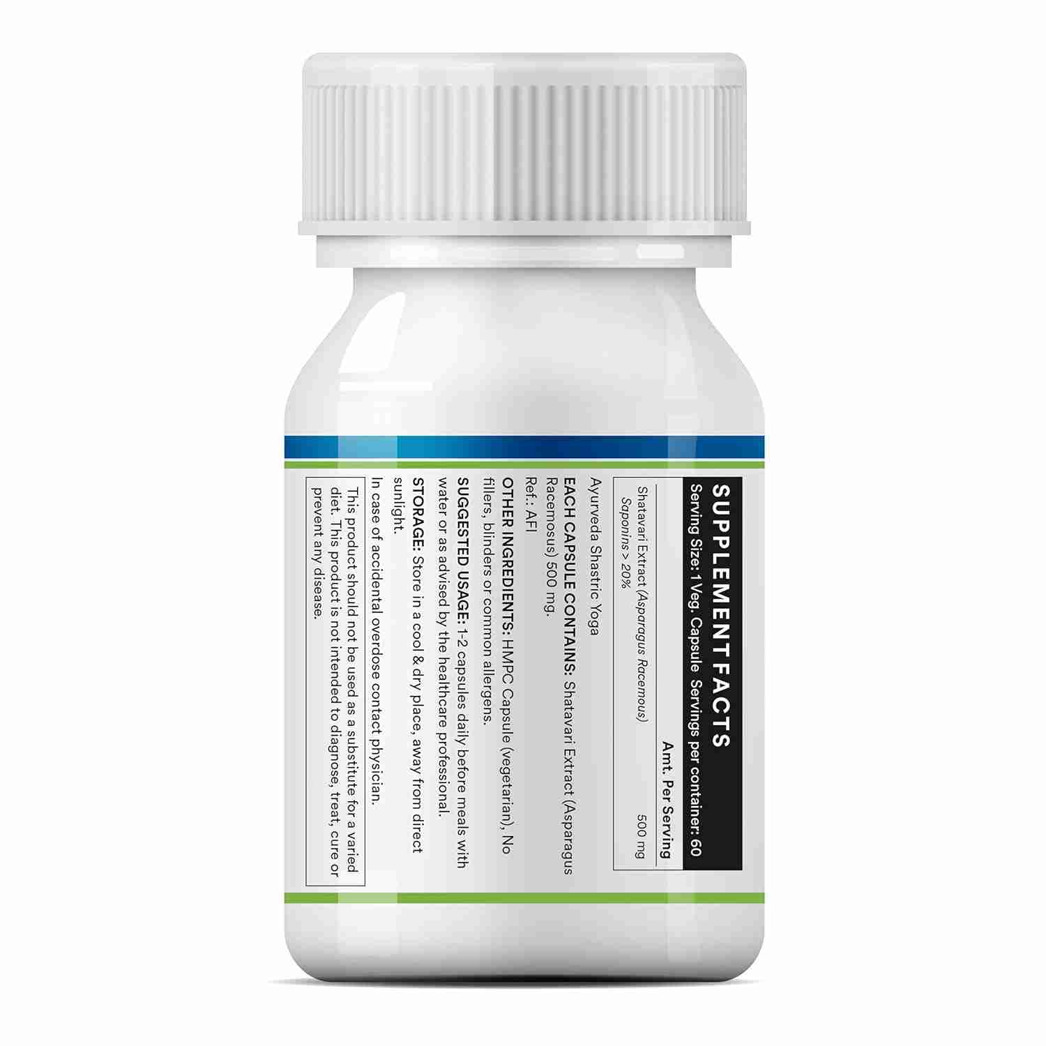 Inlife | Shatavari Capsule for Women 500mg | Saponins > 20% | Herbal Supplement | 60 Veg Cap