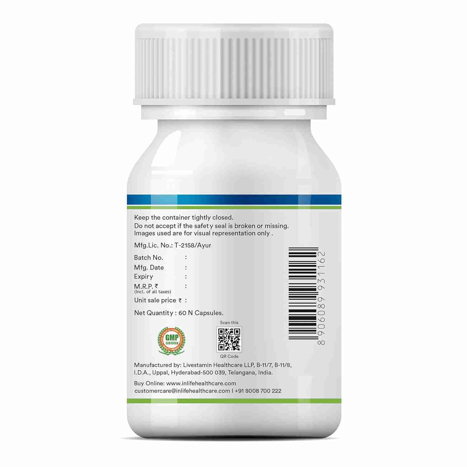 Inlife | Shatavari Capsule for Women 500mg | Saponins > 20% | Herbal Supplement | 60 Veg Cap