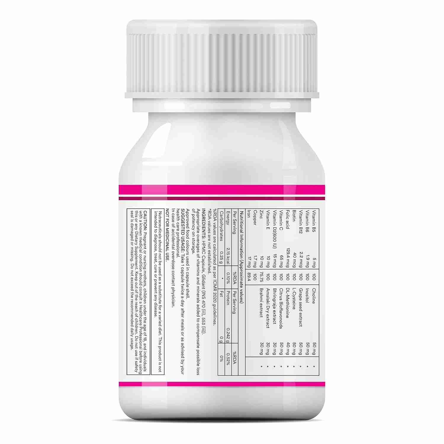 Inlife | Biotin Advanced Hair Skin & Nails Supplement with Multivitamin Minerals Amino Acids for Hair Care | 60 Veg Cap