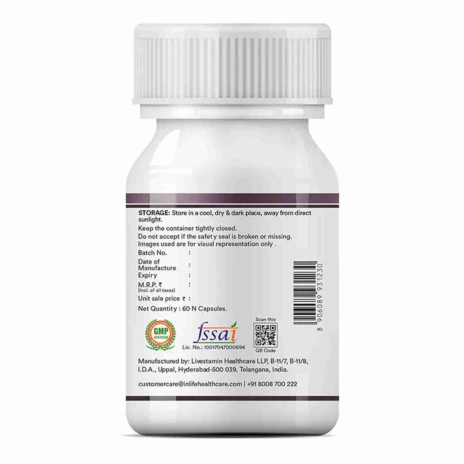 Inlife | Digestive Enzymes Supplement | Contains 12 Naturally Sourced & Essential Enzymes | Supports Healthy Digestion | 60 Veg Cap (Pack of 1, 60)