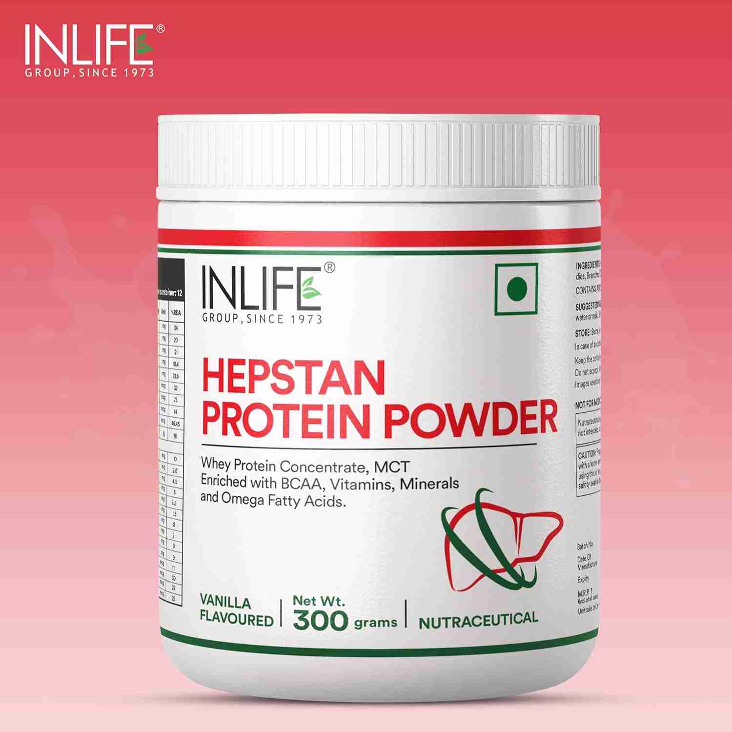 Inlife | Hepstan Liver Care Supplement | Whey Protein Powder with Vitamins Minerals & BCAAs | Nutraceutical for Men and Women – 300g (Vanilla)