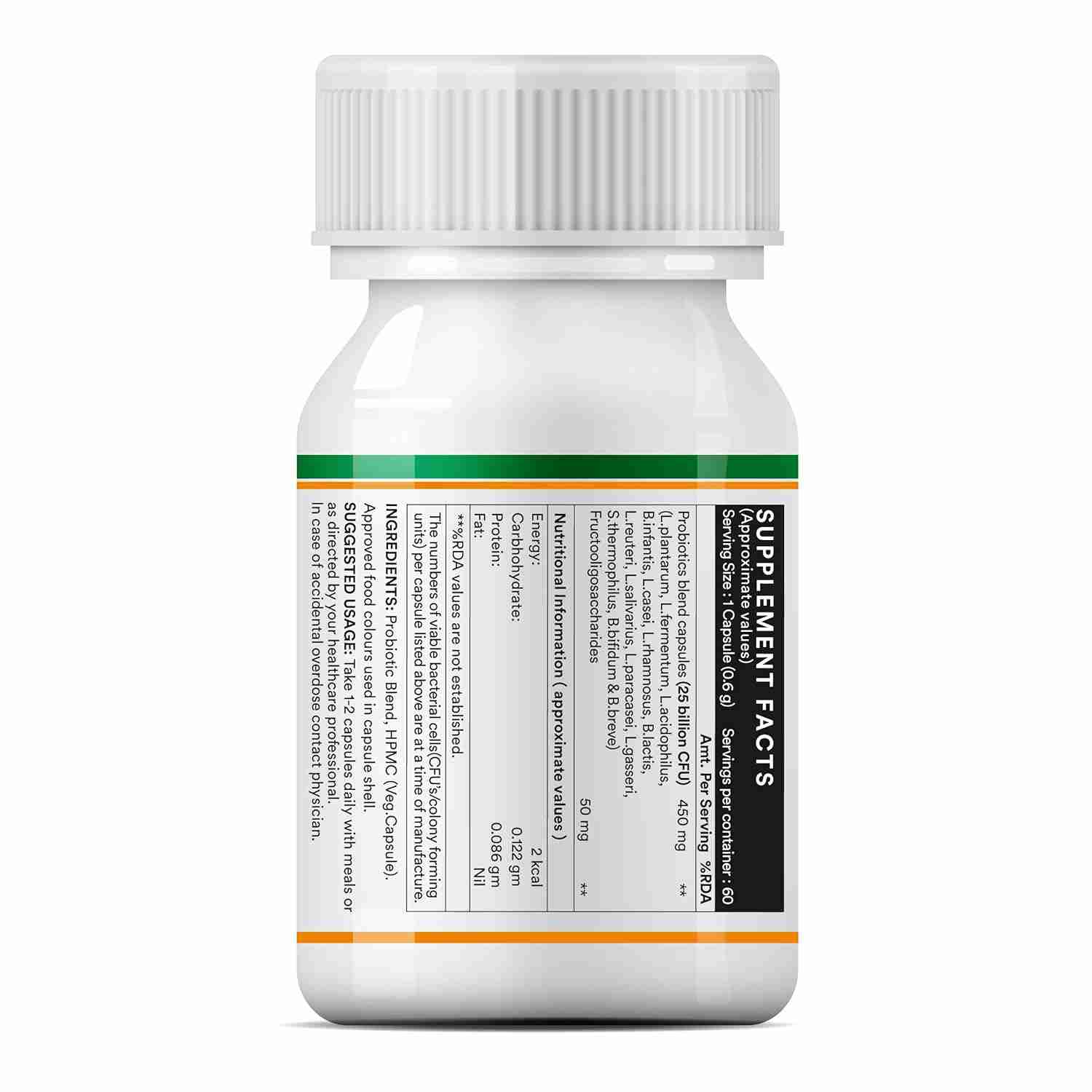 Inlife | Prebiotic and Probiotics Forte Supplement for Men & Women 25 billion CFU with 14 Strains | Digestion Gut & Immunity Health Supplement | 60 Veg Cap