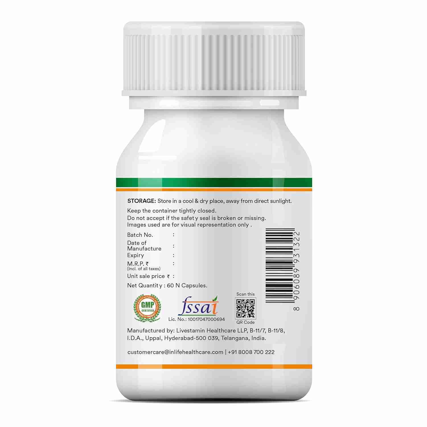 Inlife | Prebiotic and Probiotics Forte Supplement for Men & Women 25 billion CFU with 14 Strains | Digestion Gut & Immunity Health Supplement | 60 Veg Cap