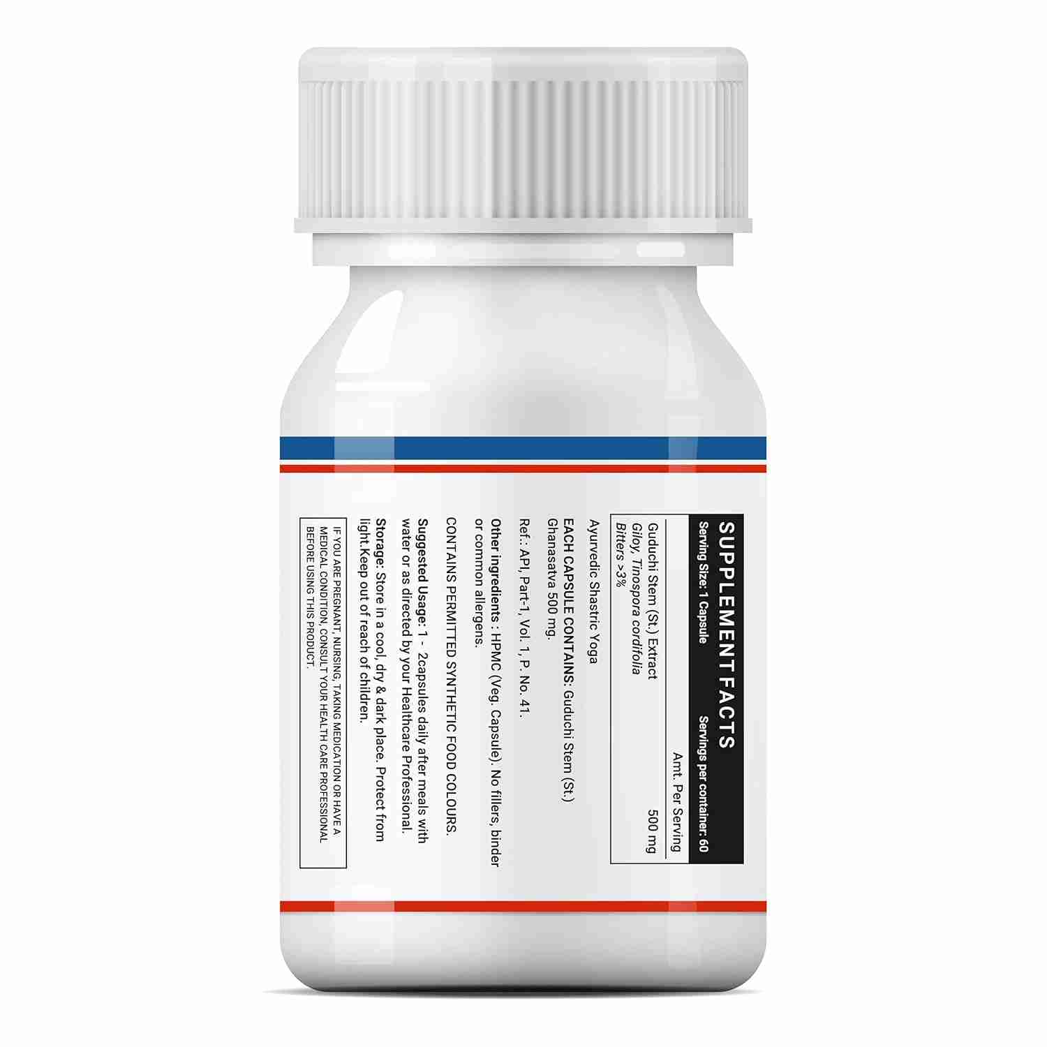 Inlife | Guduchi Capsules 500mg | Giloy Supplement | Stem Extract | Supports Immune Health | Ayurveda – 60 Veg Cap