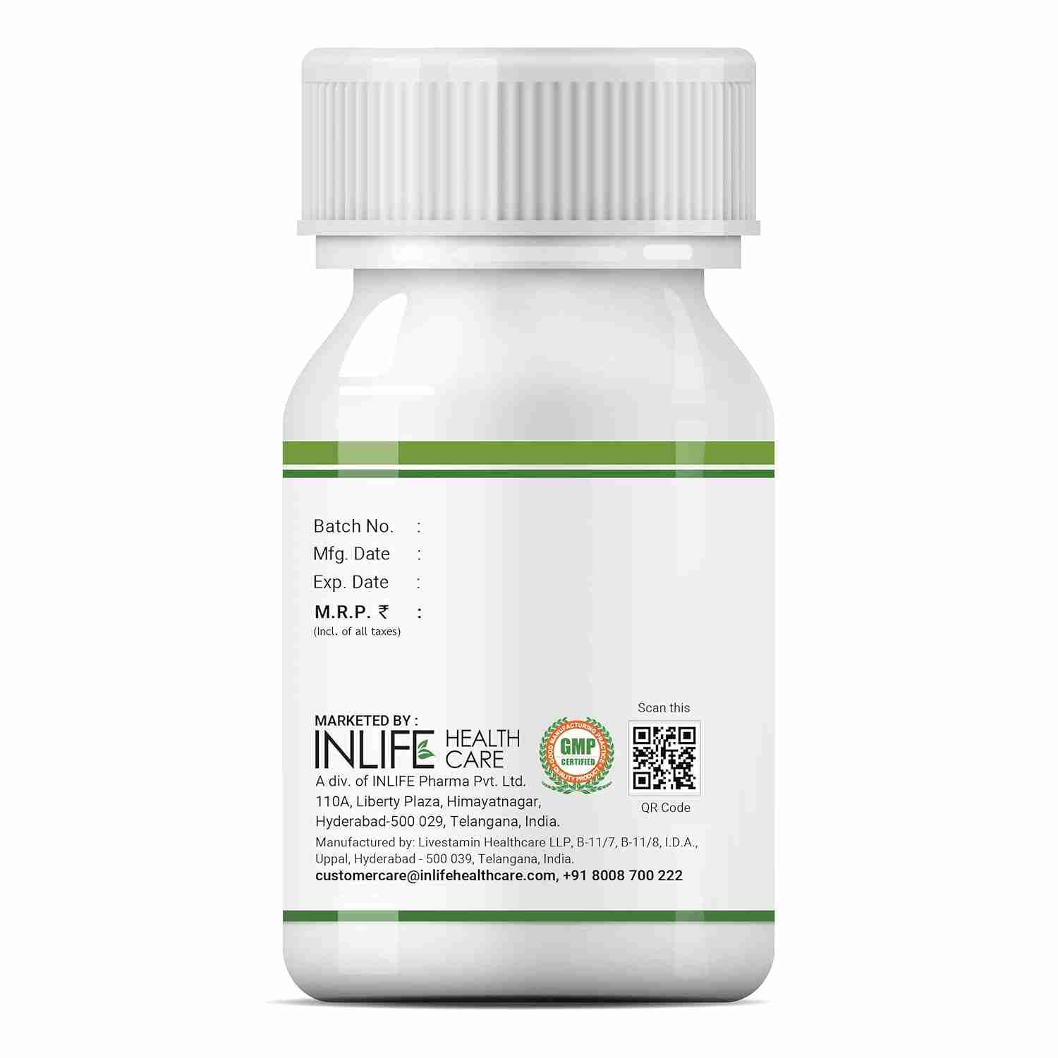 Inlife | Tulsi (Tulasi) Extract Capsules | Holy Basil | Pure Herbal Supplement | Natural Respiratory Wellness, 500mg – 60 Veg Cap (Pack of 1, 60)