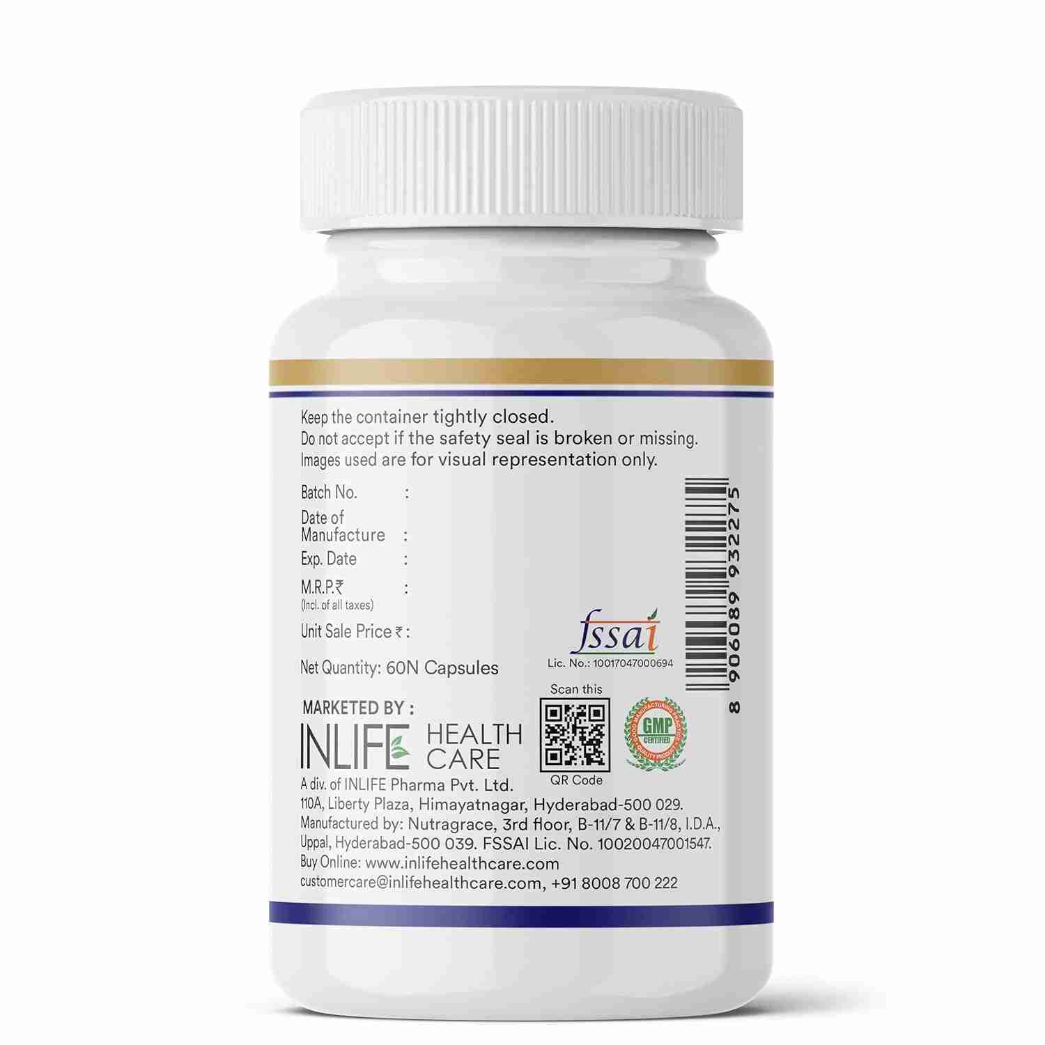 Inlife | Vitamin D3 600 IU Cholecalciferol Supplement with Coconut Oil for Better Absorption, For Men & Women, Immunity, Bone Health, Muscles | 60 Liquid Filled Capsules (Pack of 1, 60)