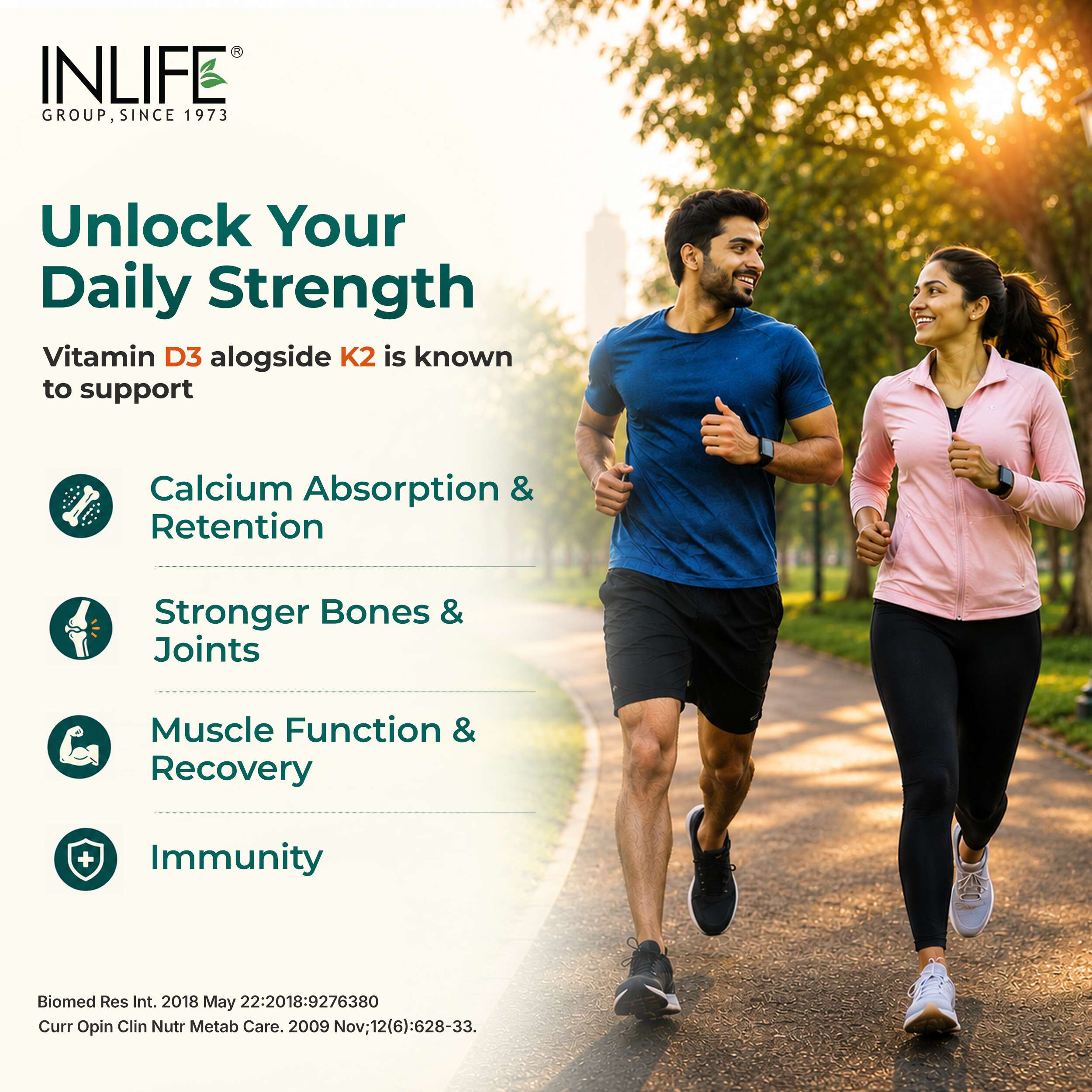 Inlife | Vitamin D3 600 IU K2 MK7 55 mcg | Plant Based Lichen Sourced | Bone Muscle & Immunity Health | Men Women | 60 Veg Cap