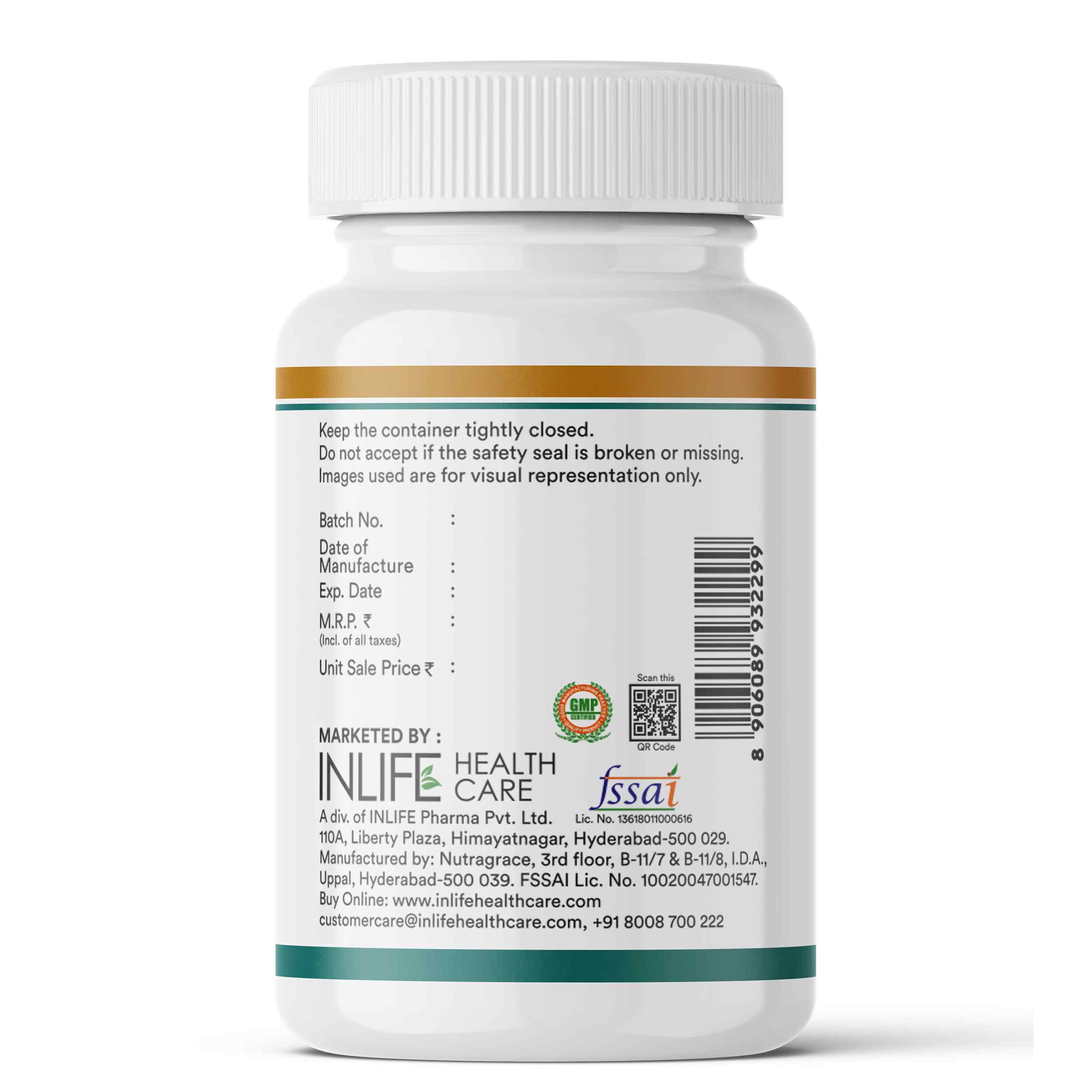 Inlife | Vitamin D3 600 IU K2 MK7 55 mcg | Plant Based Lichen Sourced | Bone Muscle & Immunity Health | Men Women | 60 Veg Cap