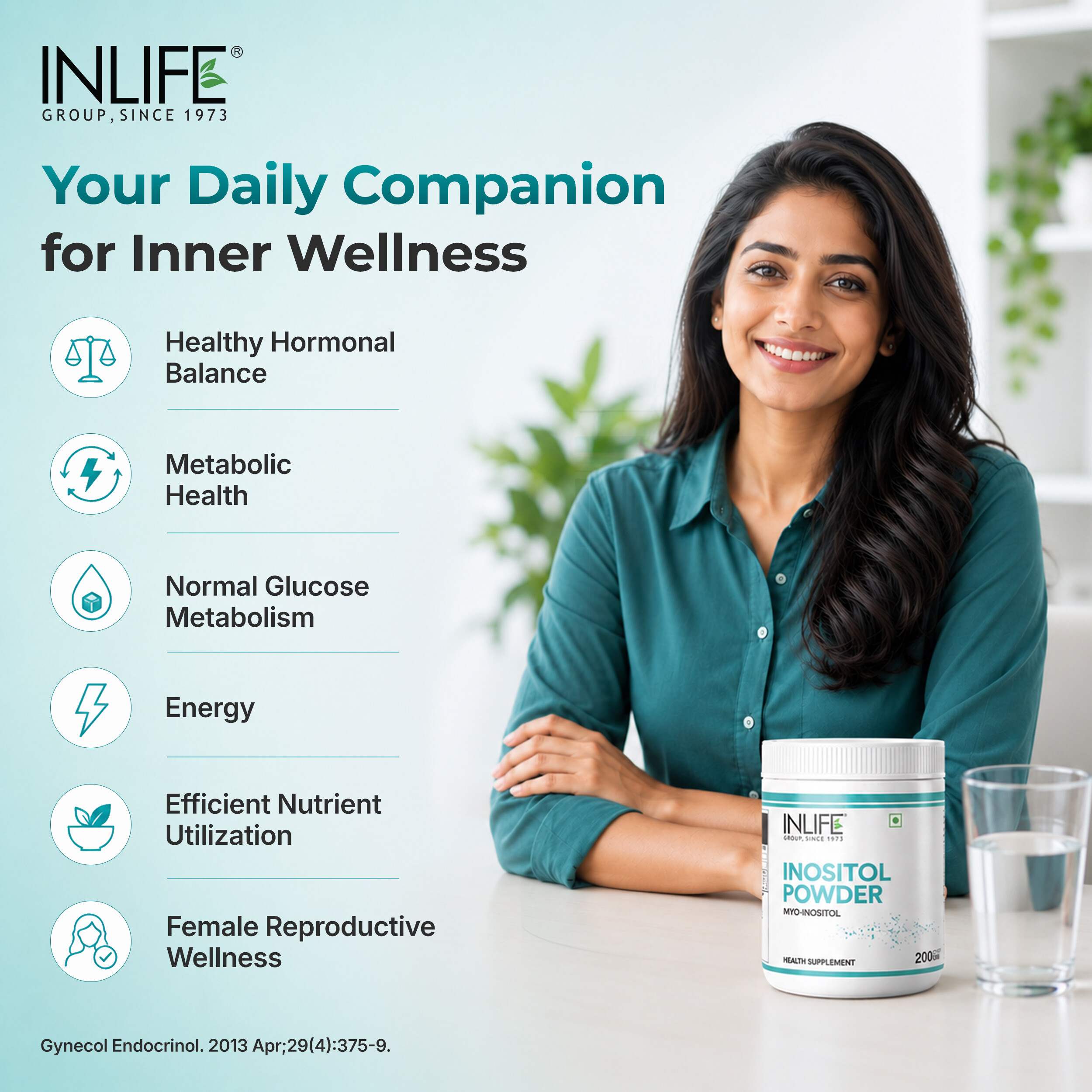 Inlife | Myo Inositol Powder 2000mg | Unflavoured | Hormonal Metabolic Balance & PCOS Support for Women | 200g