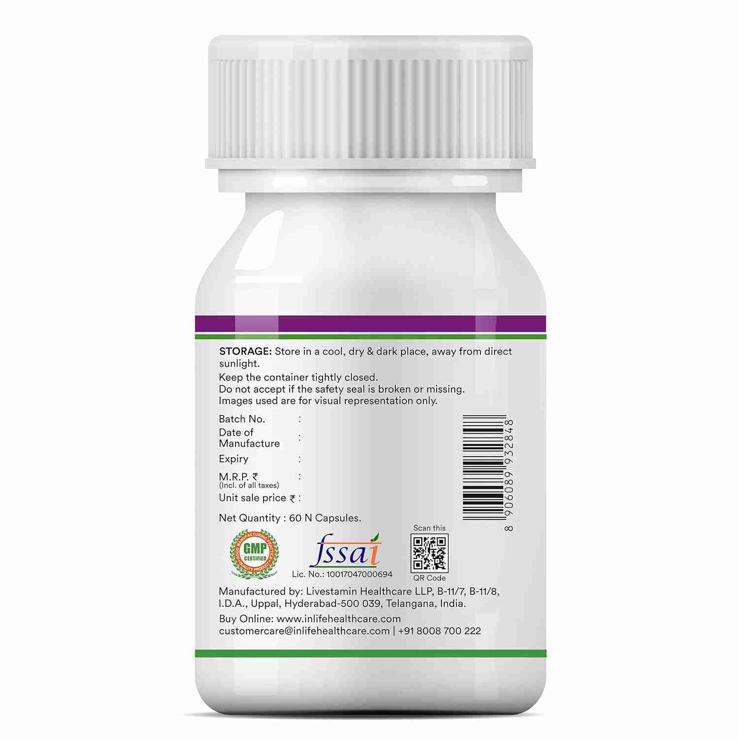 Inlife | Milk Thistle Extract 600mg Capsules | Silybum Marianum Liver Support Supplement | Men and Women | 60 Vegetarian Caps (Pack of 1, 60)