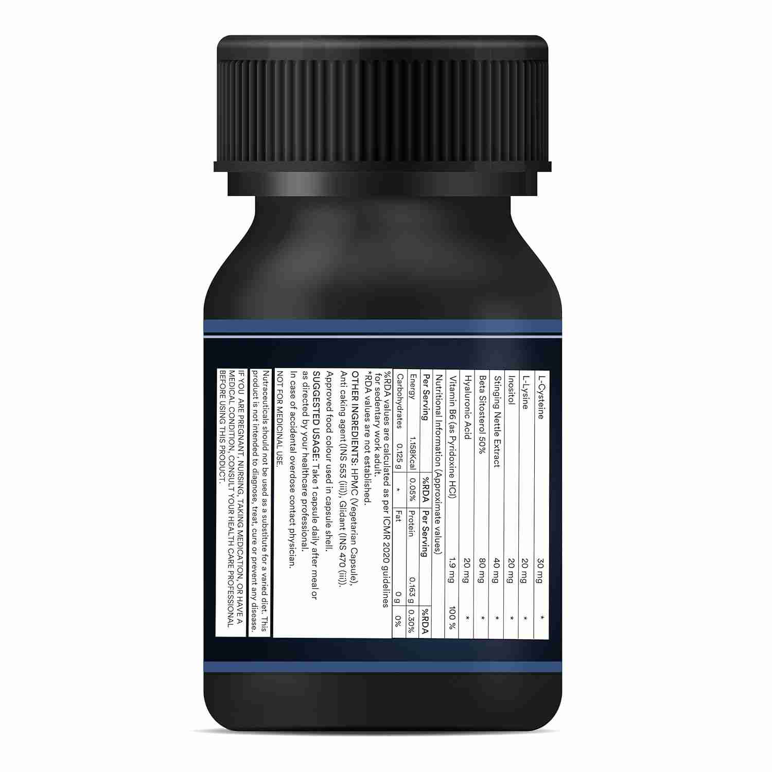 Inlife | Biotin Supplement for Hair | Sesbania, Bamboo Shoot, Bhringraj, Zinc, Vitamin C | for Women Men | 60 Veg Cap (Pack of 1, 60)