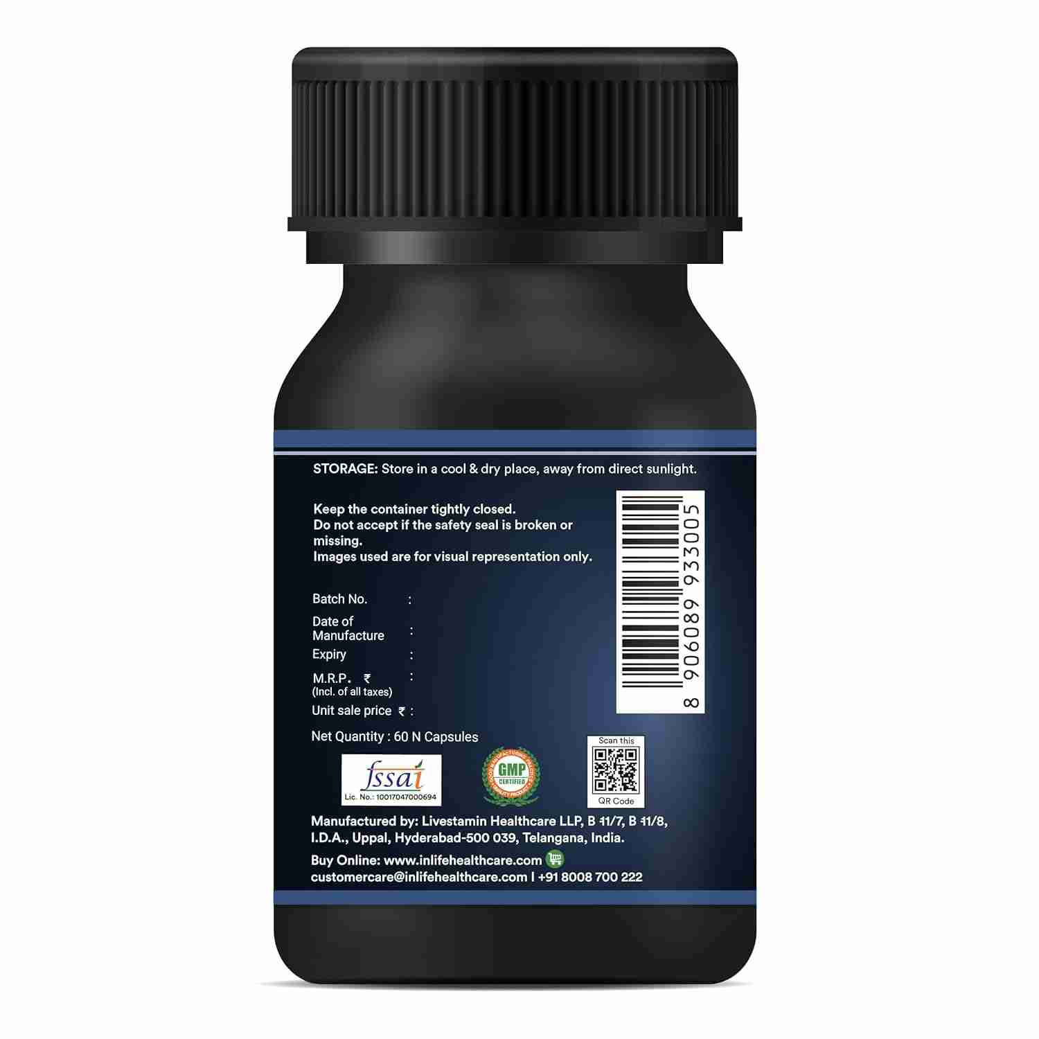Inlife | Biotin Supplement for Hair | Sesbania, Bamboo Shoot, Bhringraj, Zinc, Vitamin C | for Women Men | 60 Veg Cap (Pack of 1, 60)