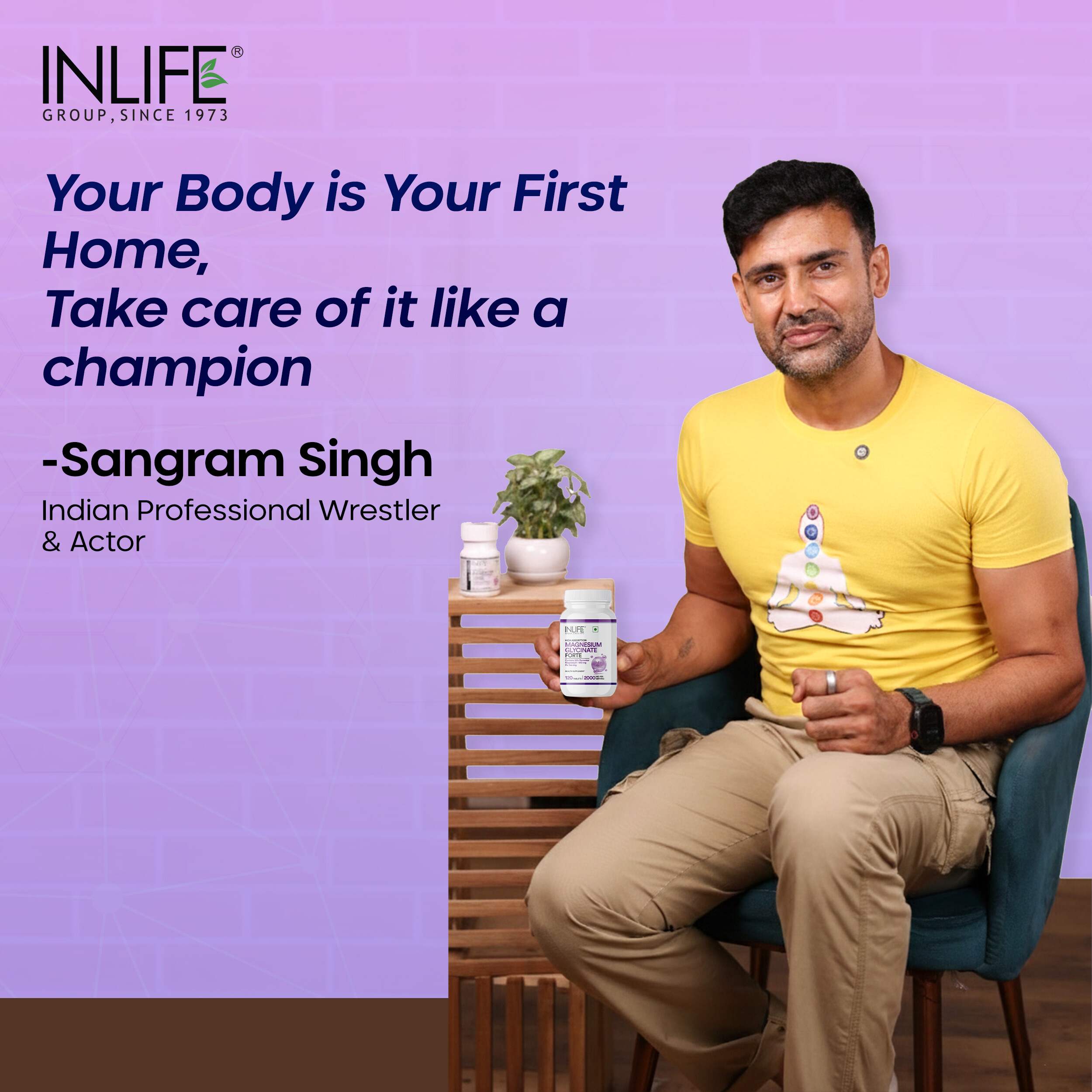 Inlife | Magnesium Glycinate 2000mg Chelated Forte | Bisglycinate Form | Muscle Recovery Sleep & Nerve Health | Men Women | 120 Tab